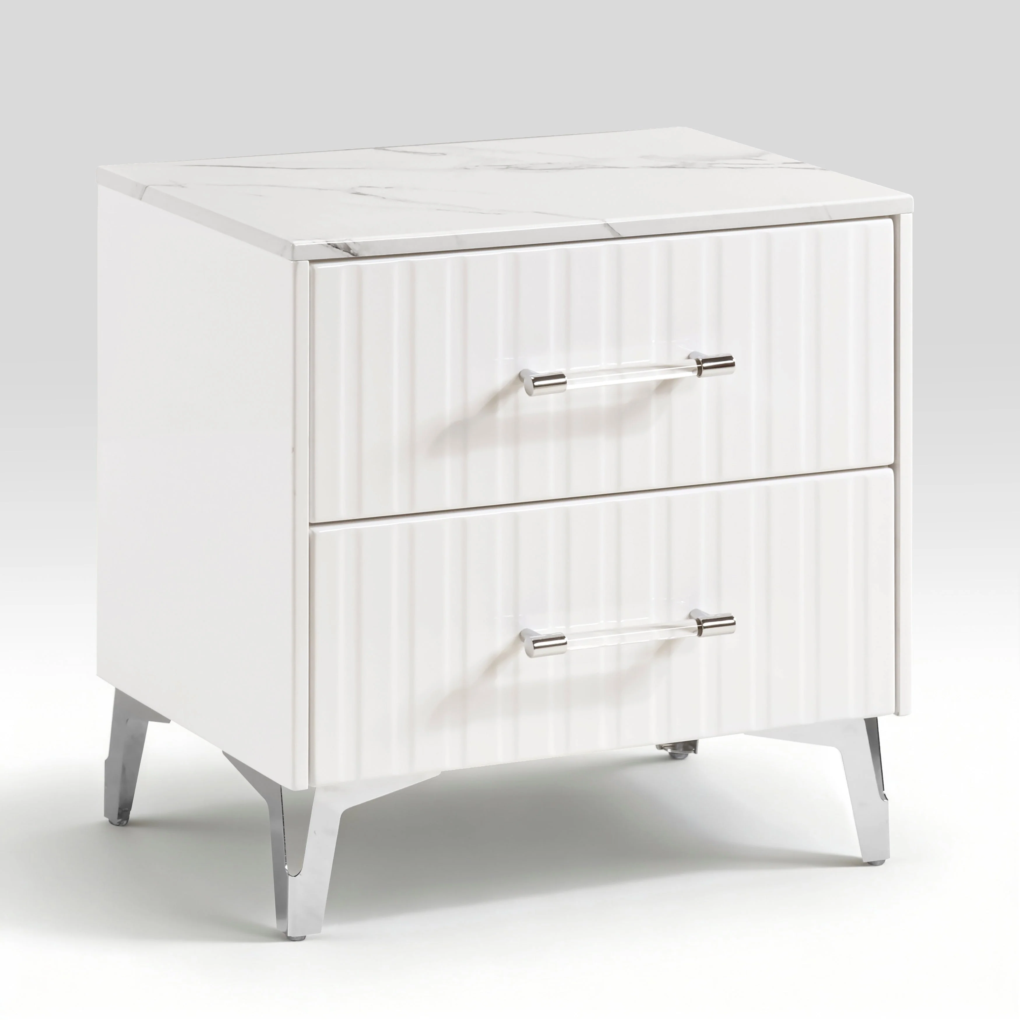 Ripple White Night Stand - Image 2