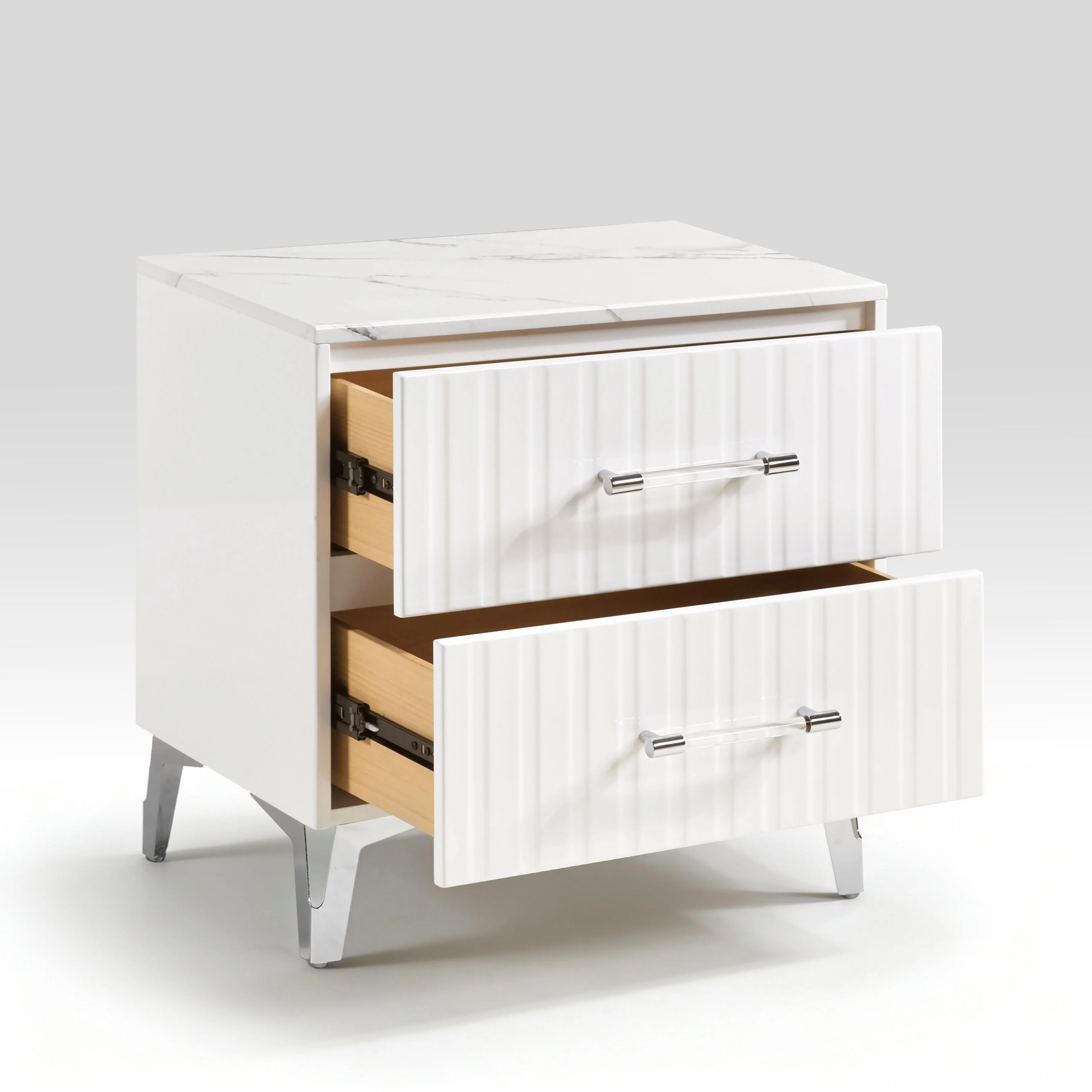 Ripple White Night Stand - Image 3