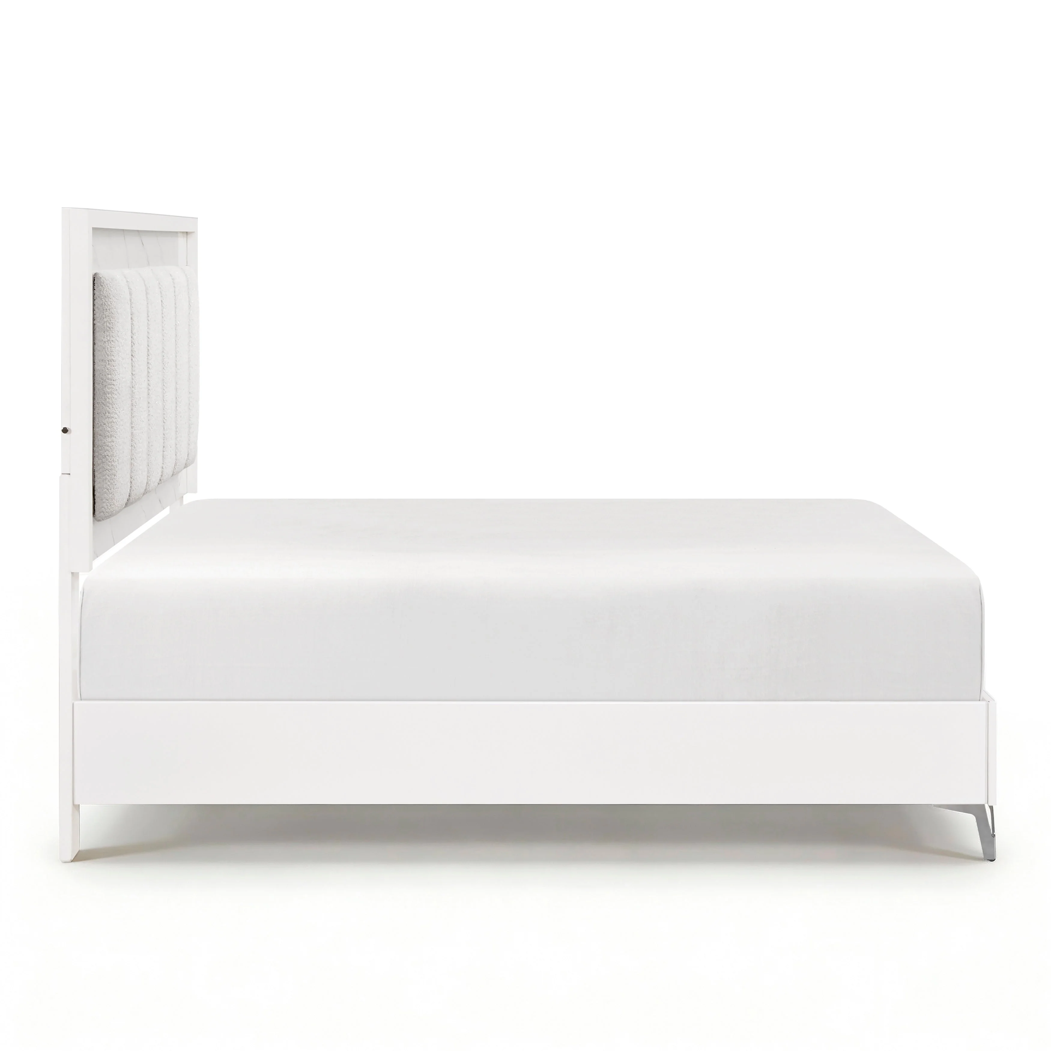 Ripple White Queen Led Panel Bed - Image 5