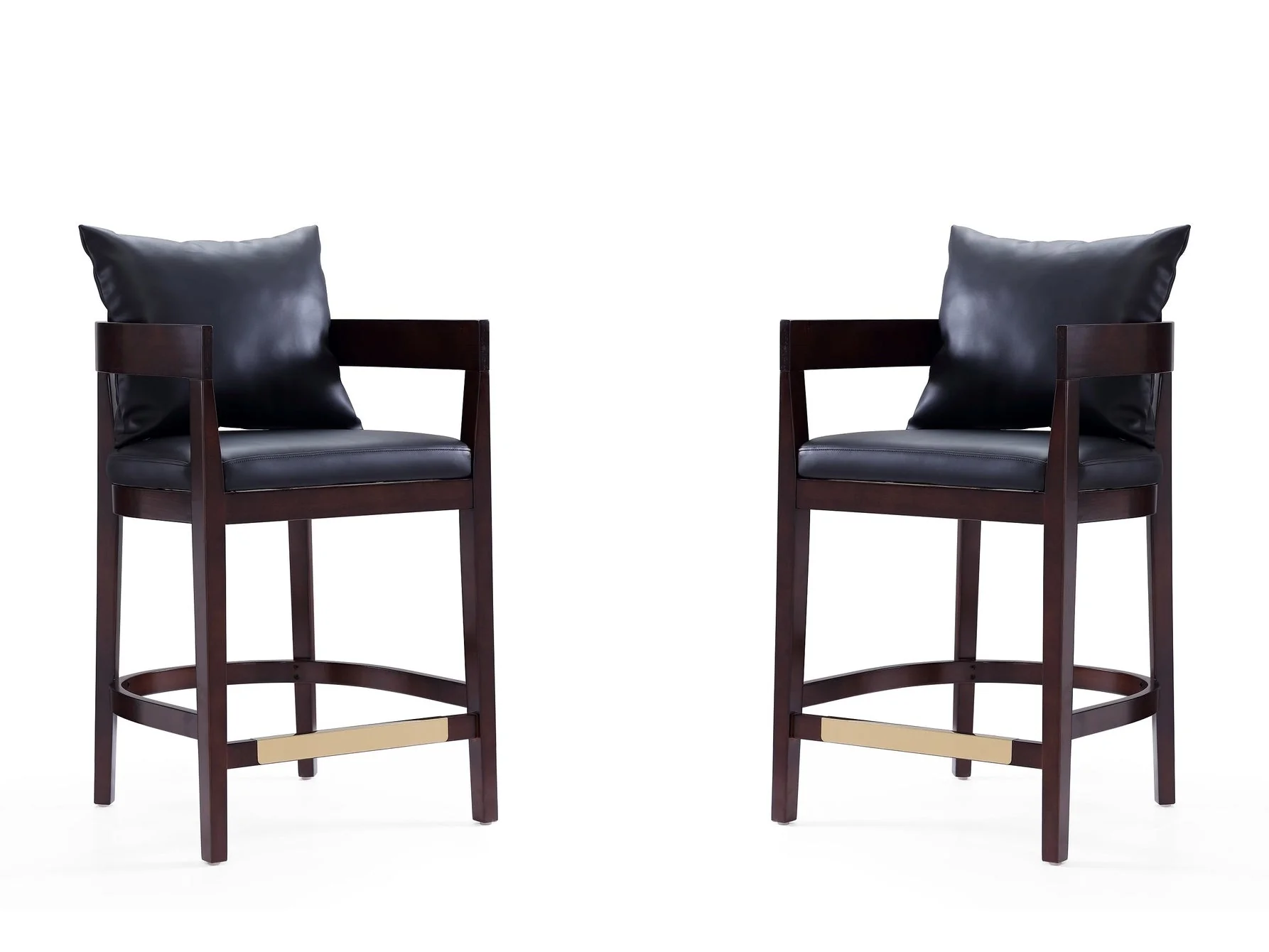 Ritz Counter Stool in Black and Dark Walnut (set of 2)