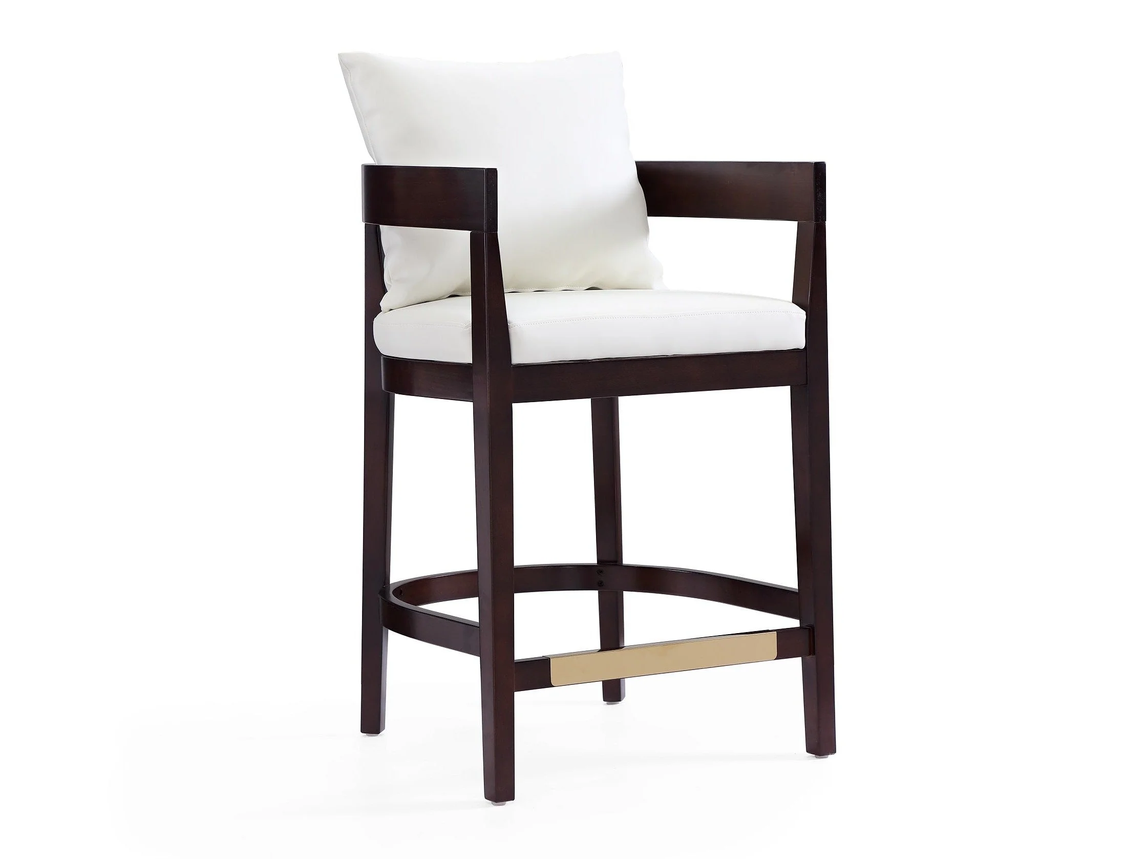 Ritz Counter Stool in Ivory and Dark Walnut
