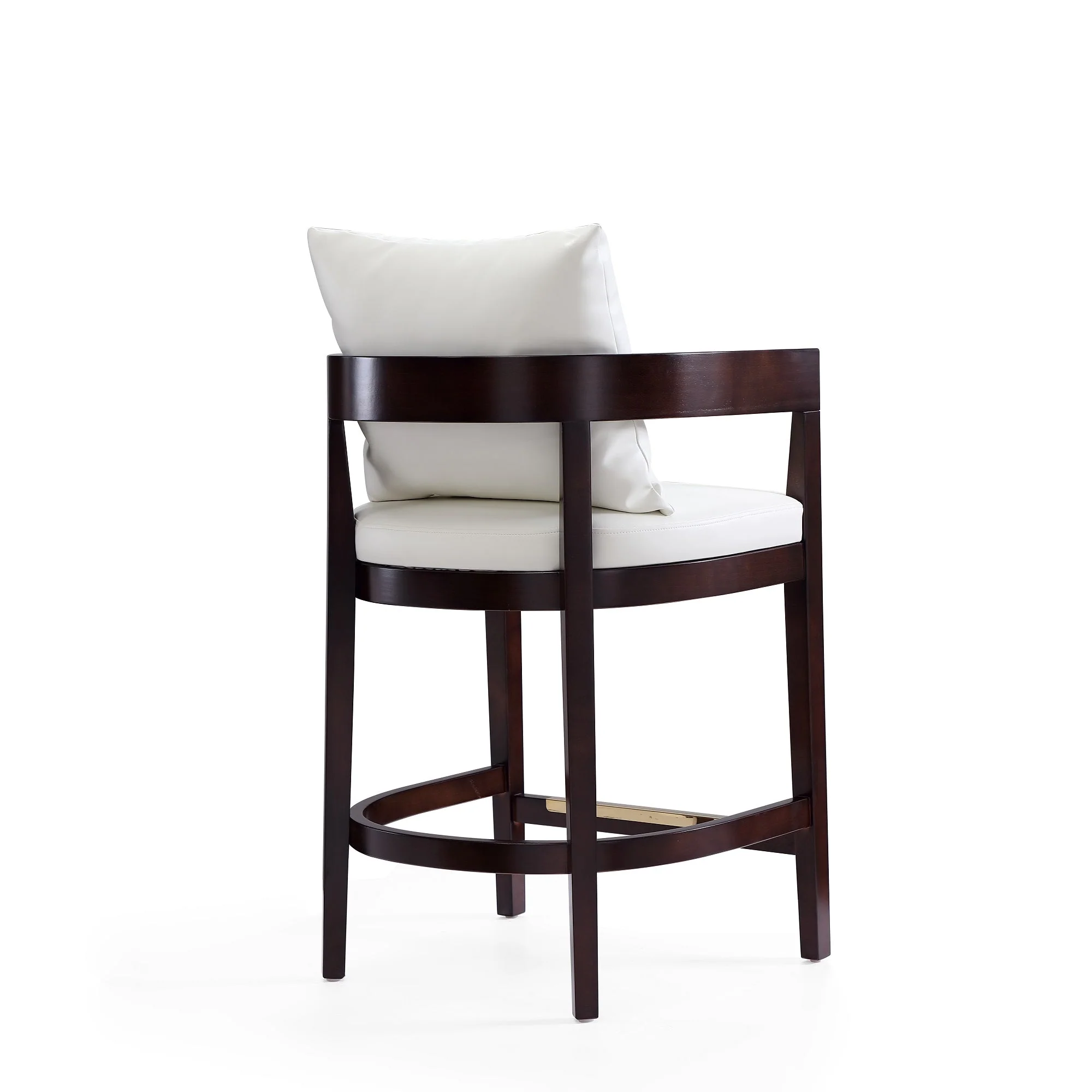 Ritz Counter Stool in Ivory and Dark Walnut (set of 3) - Image 7