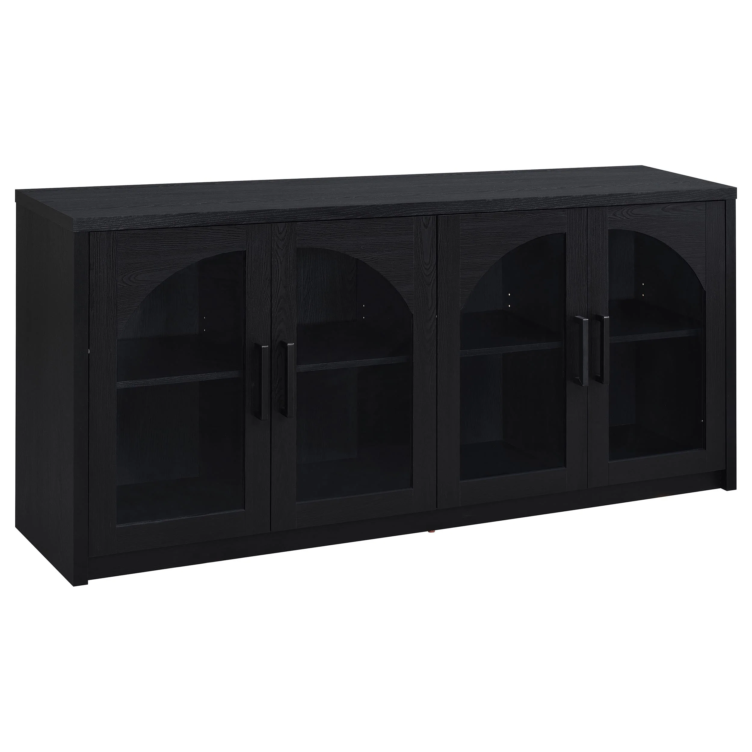 Riva Black 4-door Dining Sideboard Buffet Storage Credenza - Image 2