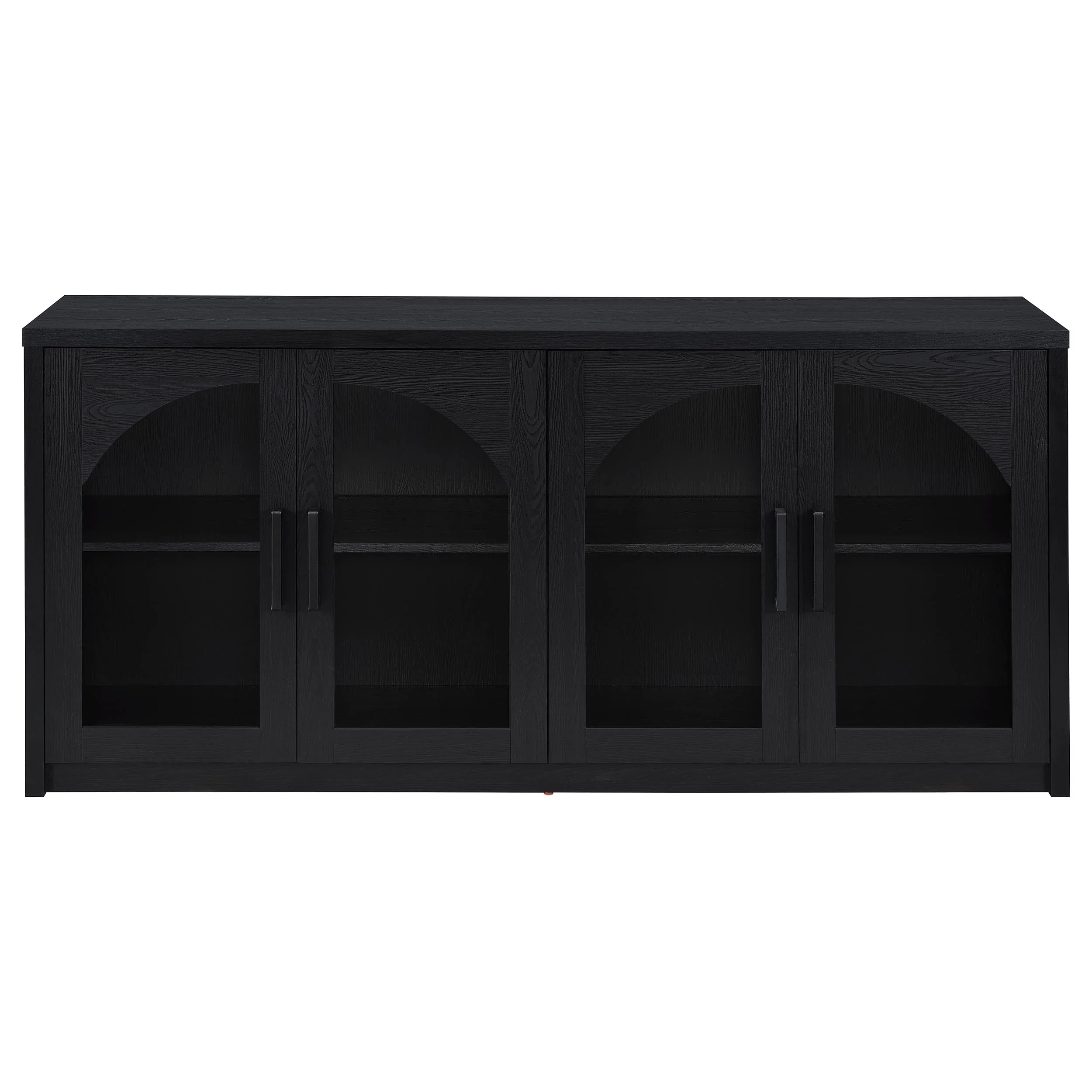 Riva Black 4-door Dining Sideboard Buffet Storage Credenza - Image 4