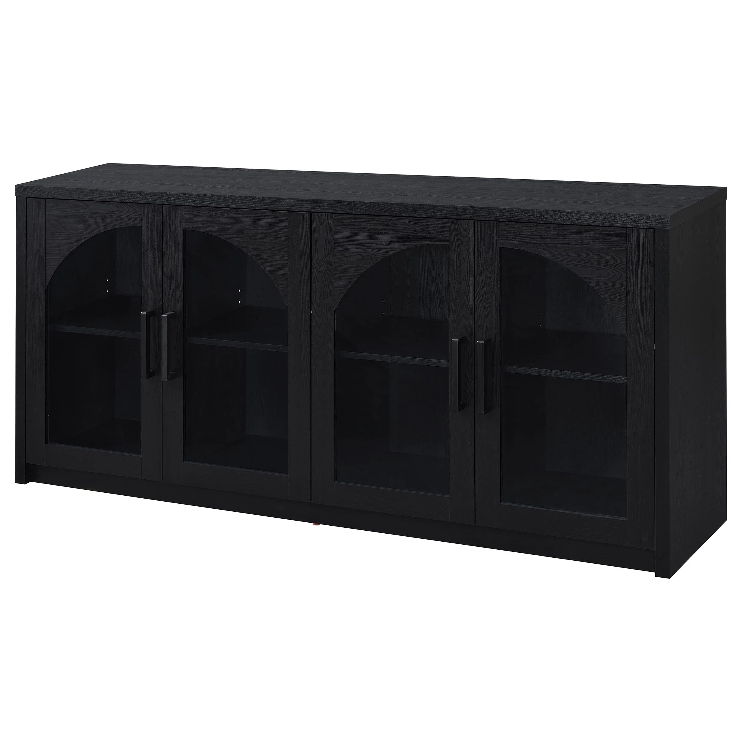 Riva Black 4-door Dining Sideboard Buffet Storage Credenza - Image 5