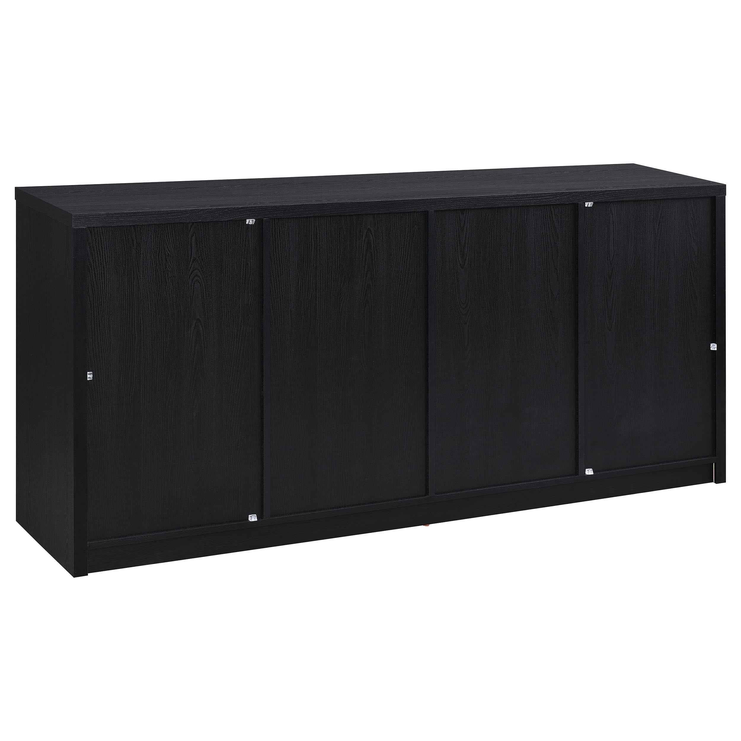 Riva Black 4-door Dining Sideboard Buffet Storage Credenza - Image 7