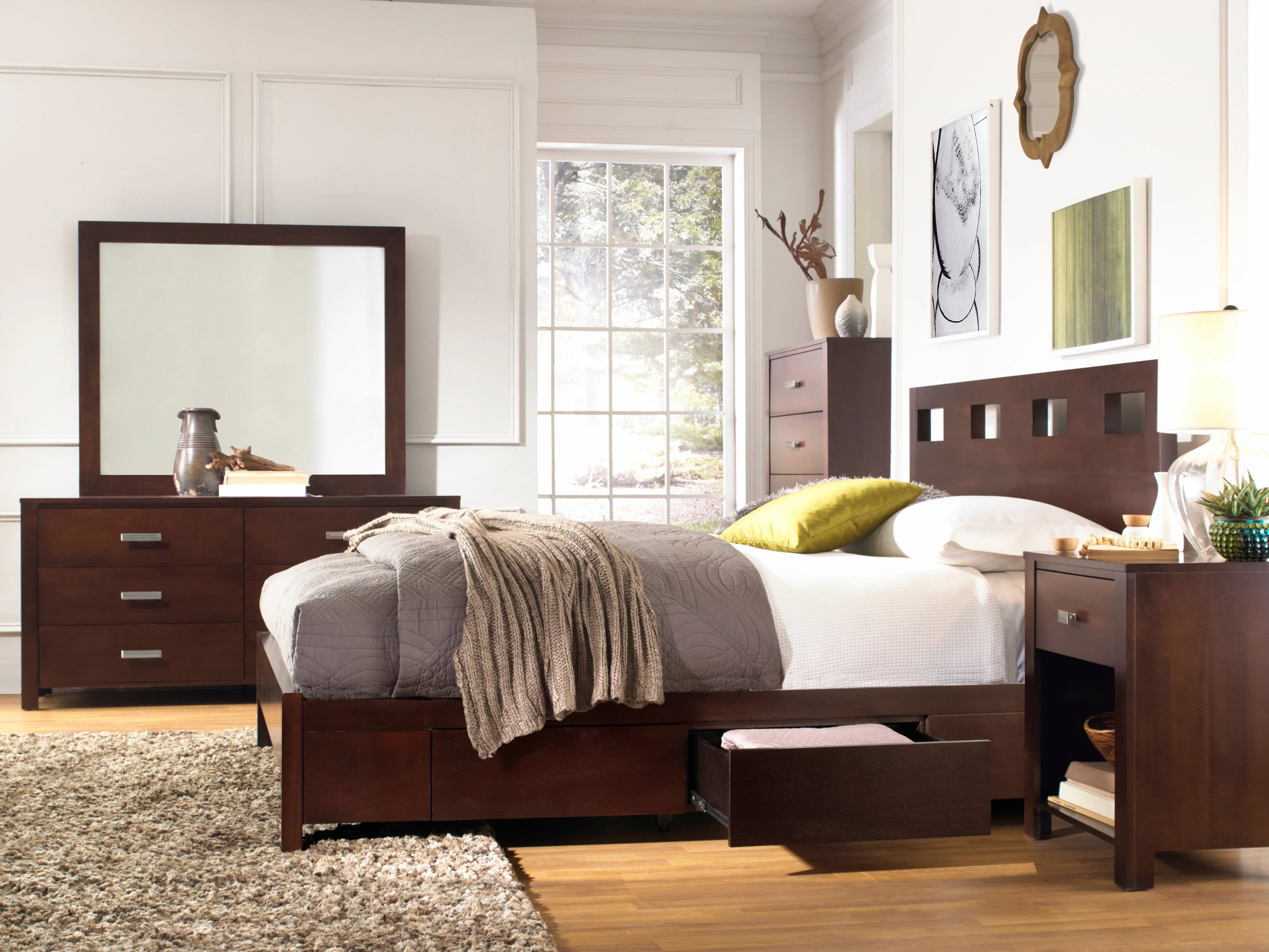 Riva Five Drawer Chest in Chocolate Brown - Image 2