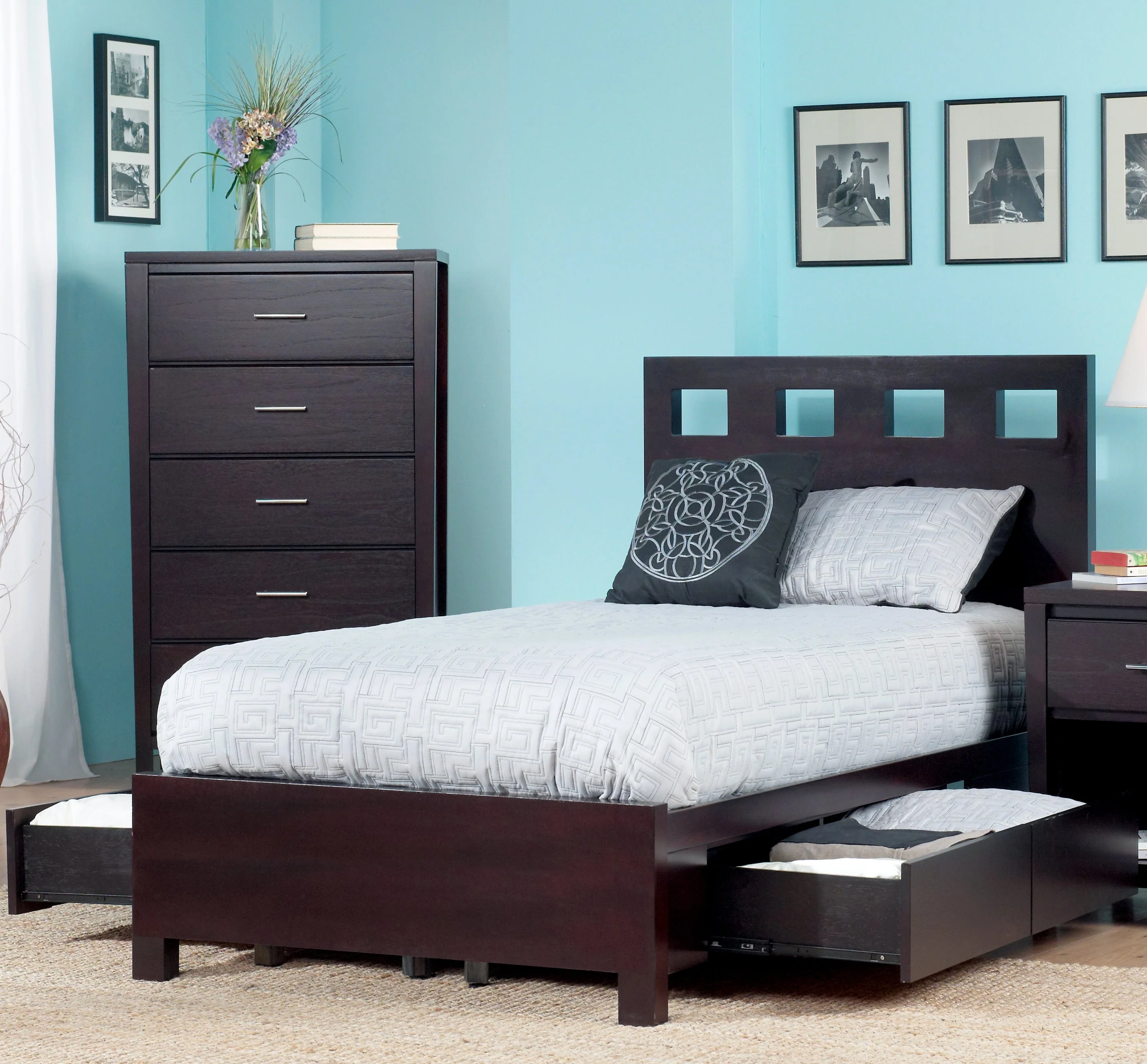Riva Wood California King Storage Bed in Espresso - Image 2