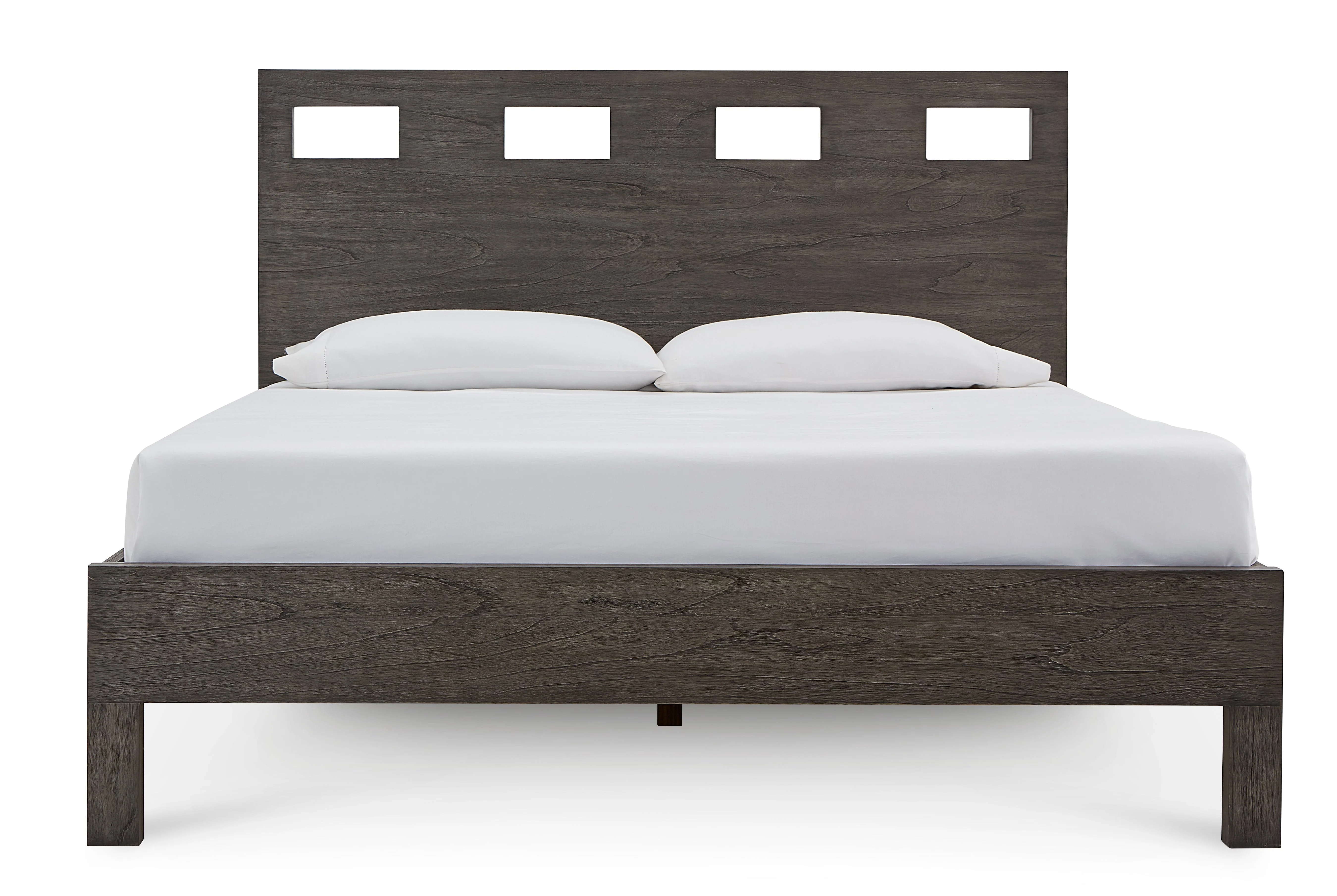 Riva Wood Queen Bed in Sharkskin - Image 5