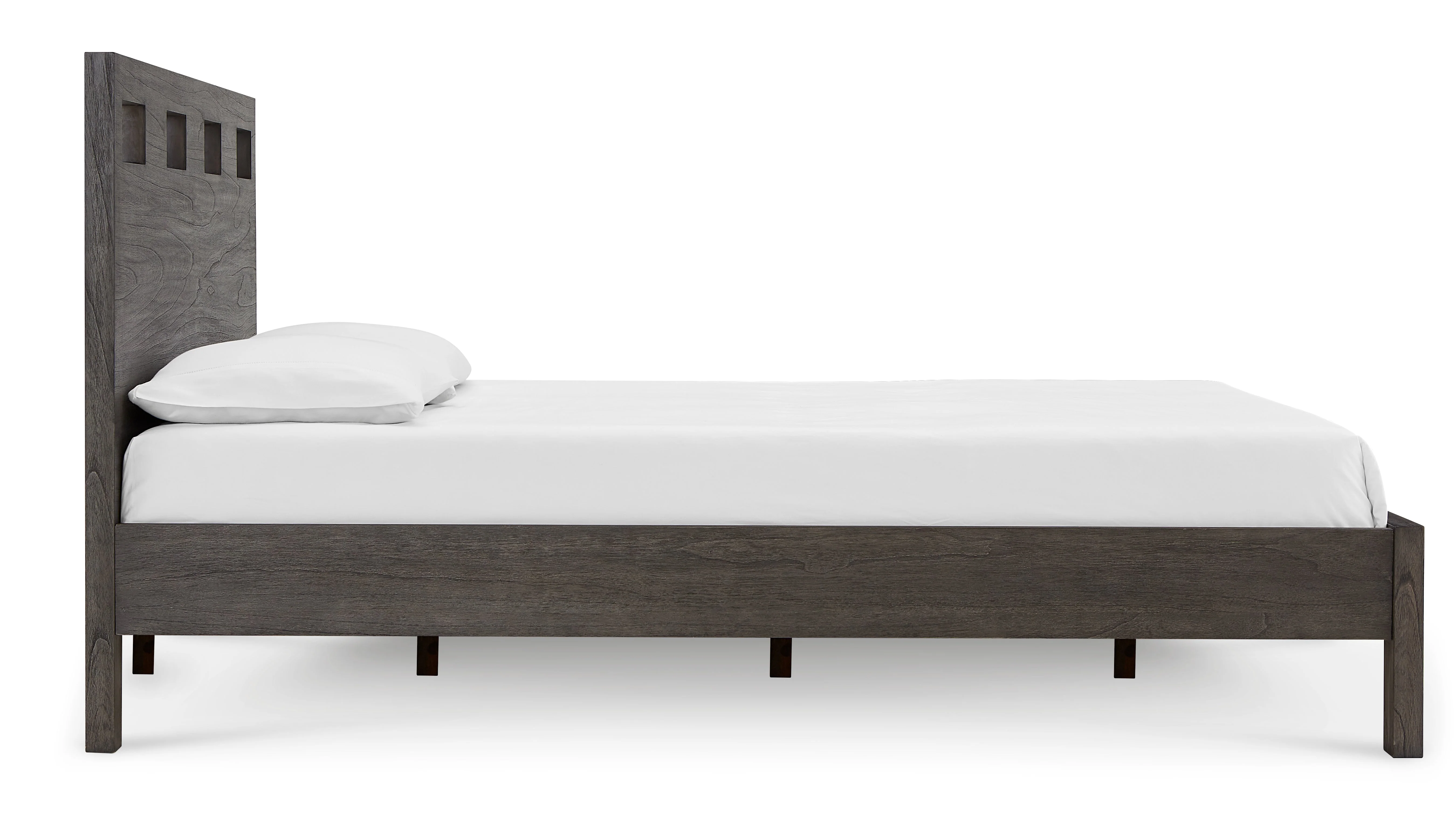 Riva Wood Queen Bed in Sharkskin - Image 6