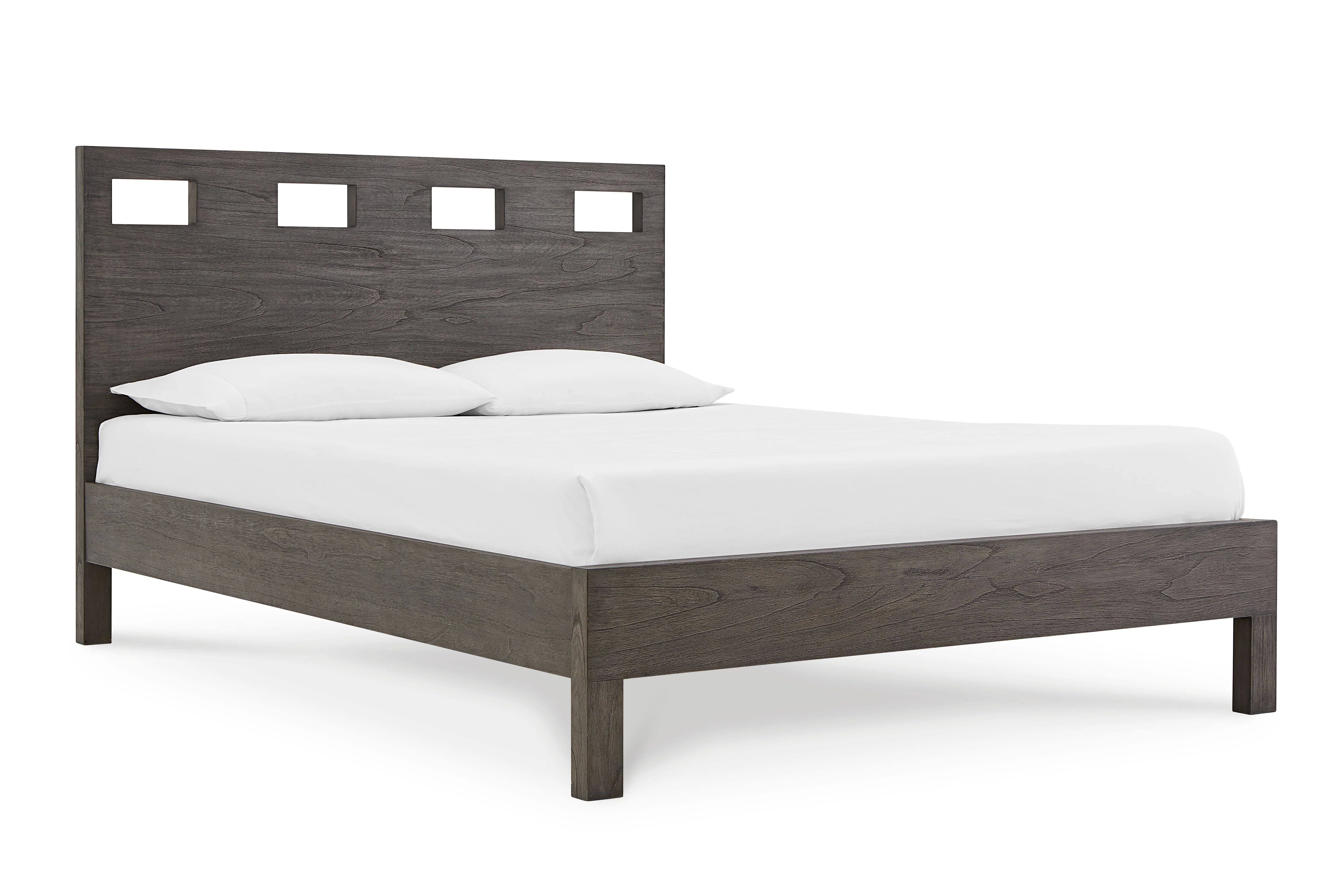 Riva Wood Queen Bed in Sharkskin - Image 7