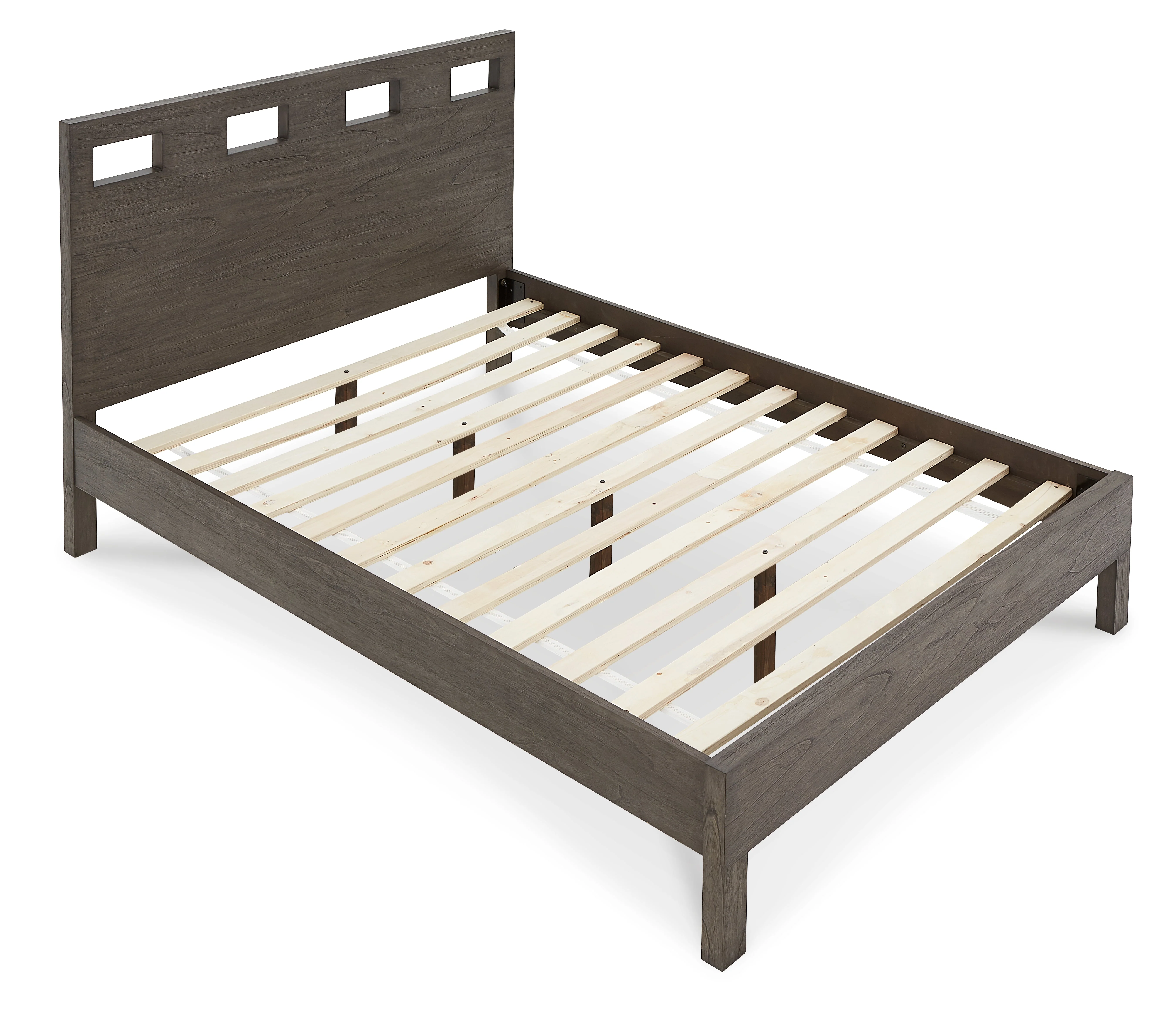 Riva Wood Queen Bed in Sharkskin - Image 8