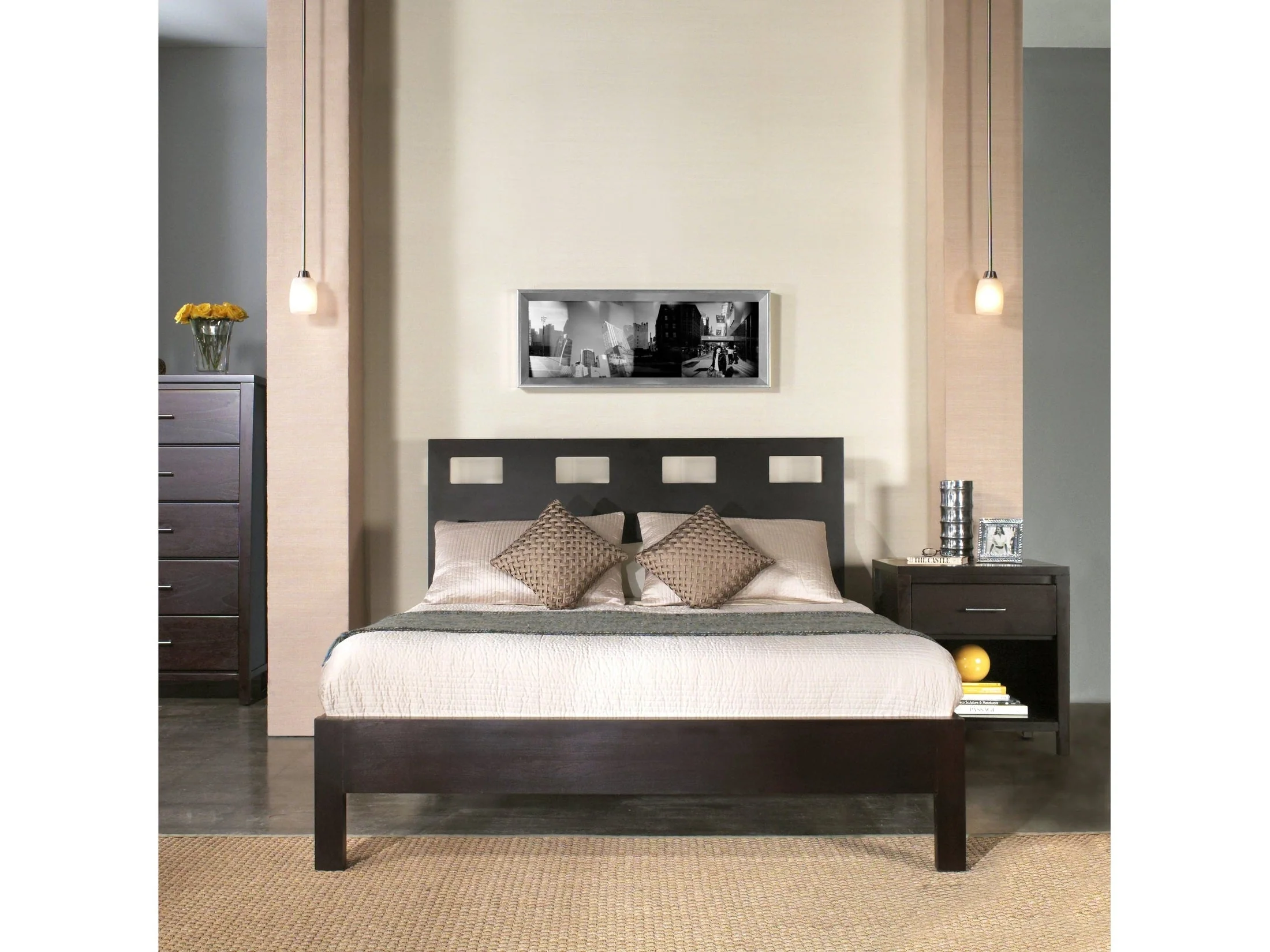 Riva Wood Twin Platform Bed in Espresso