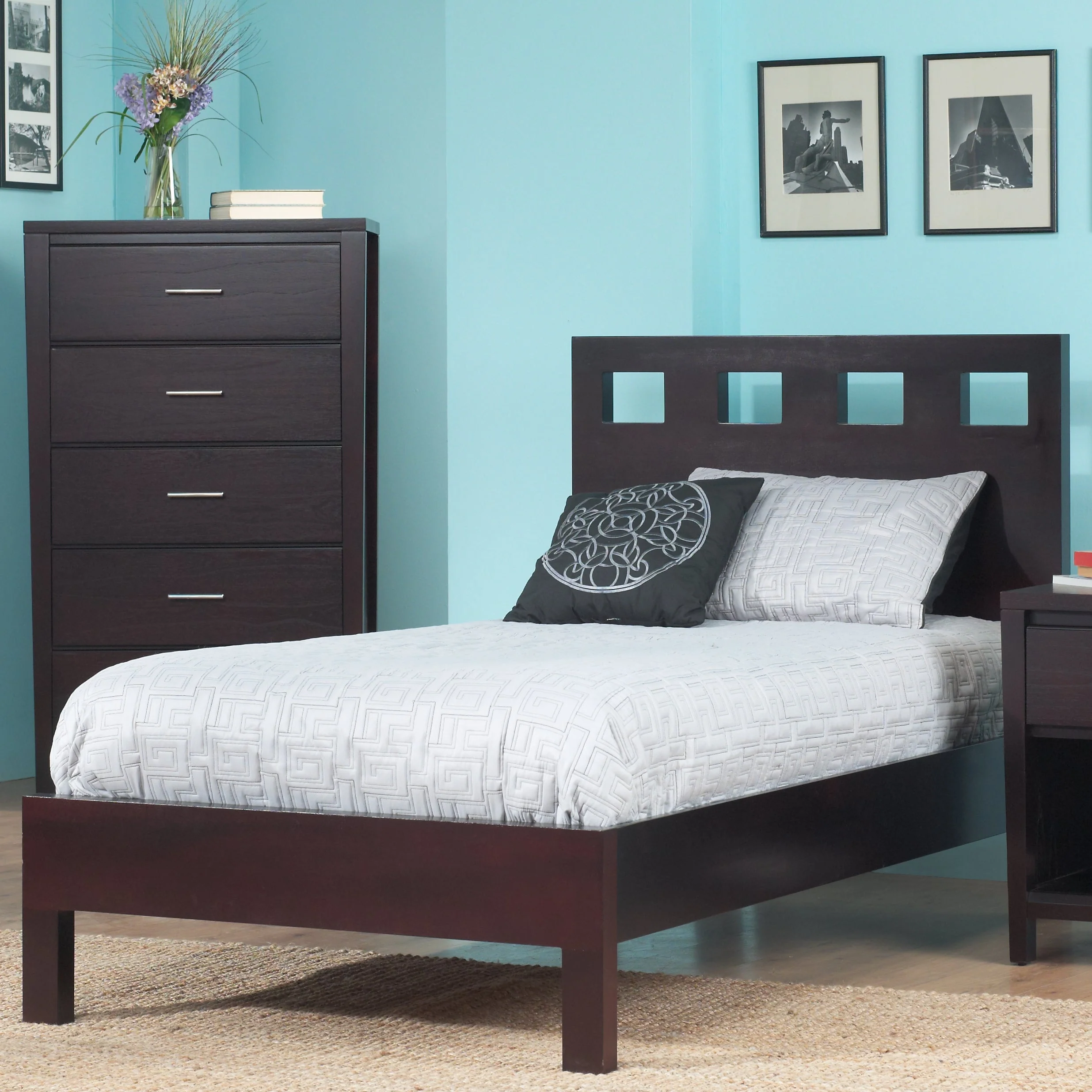 Riva Wood Twin Platform Bed in Espresso - Image 2