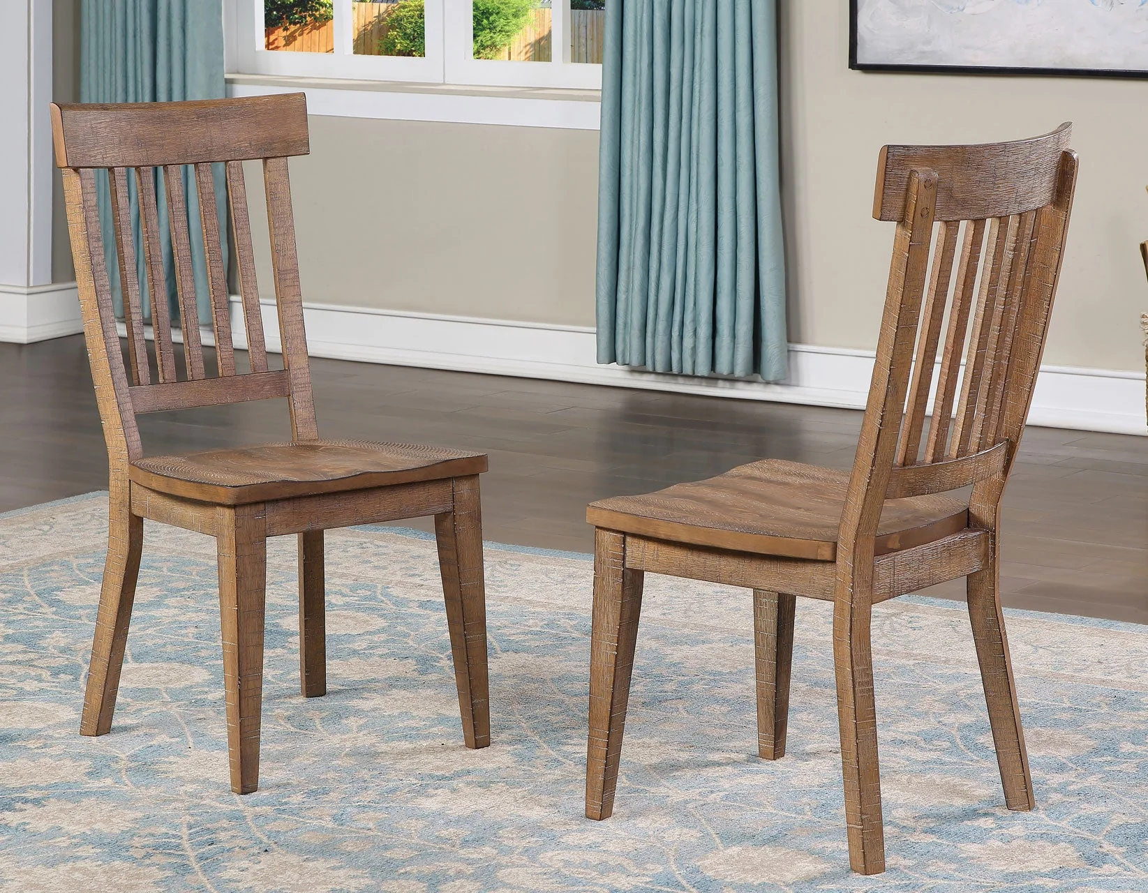 Riverdale Beige/Driftwood Trestle Dining Room Set - Image 4