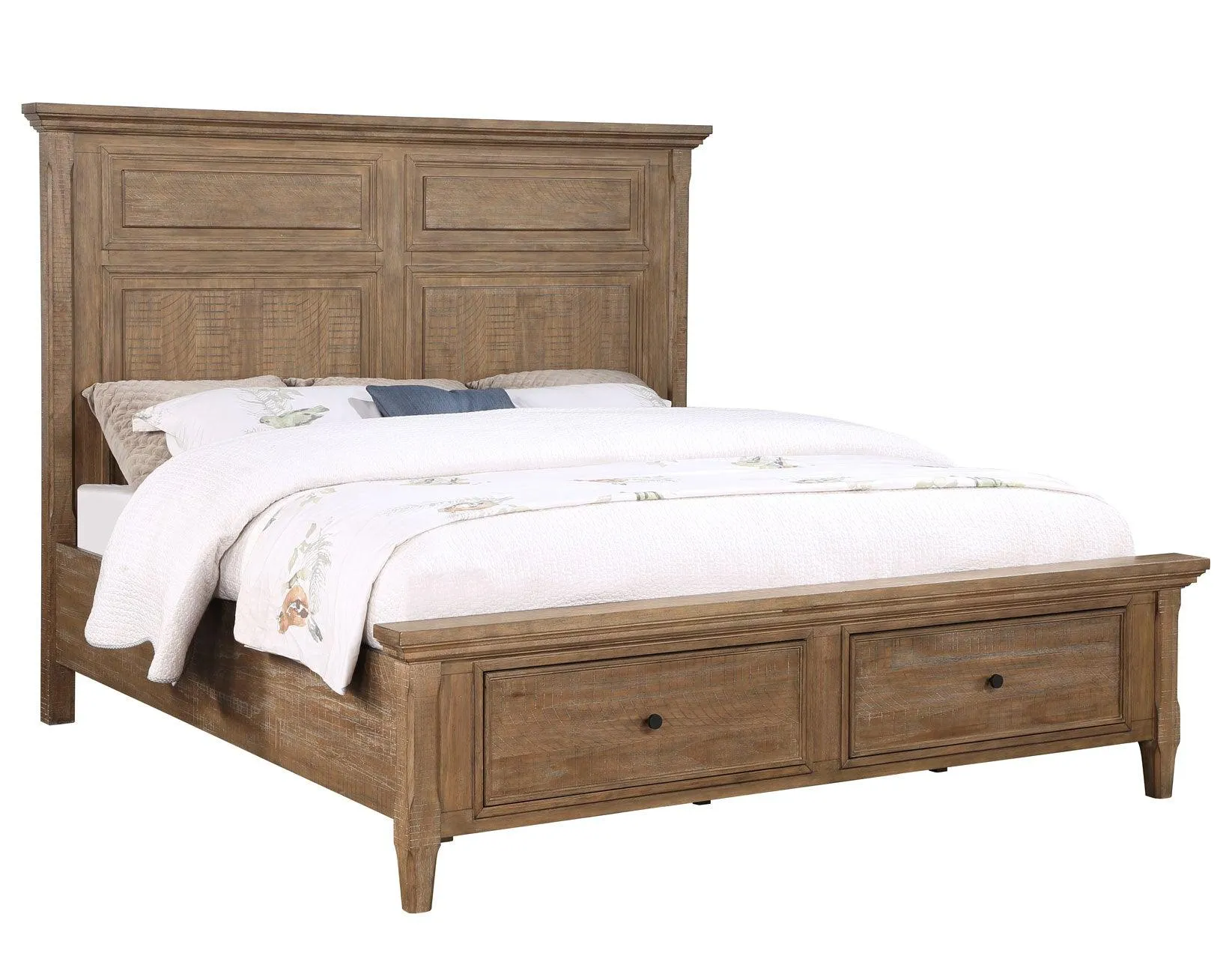 Riverdale Driftwood 4-Piece King Storage Platform Bedroom Set - Image 11