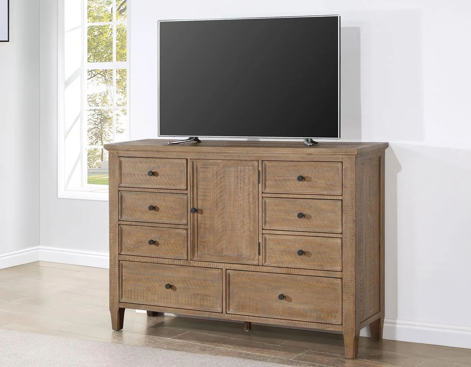Riverdale Driftwood 4-Piece King Storage Platform Bedroom Set - Image 5