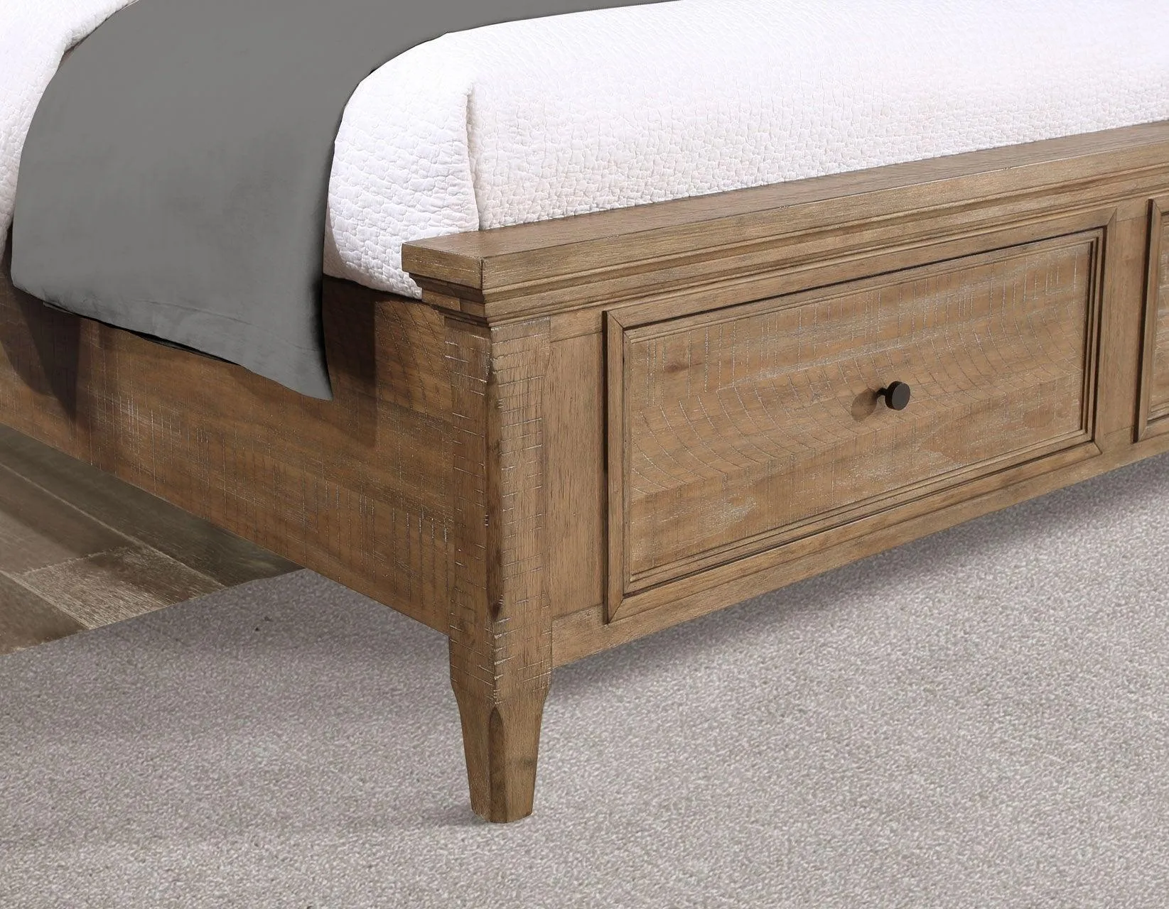 Riverdale Driftwood 4-Piece King Storage Platform Bedroom Set - Image 7