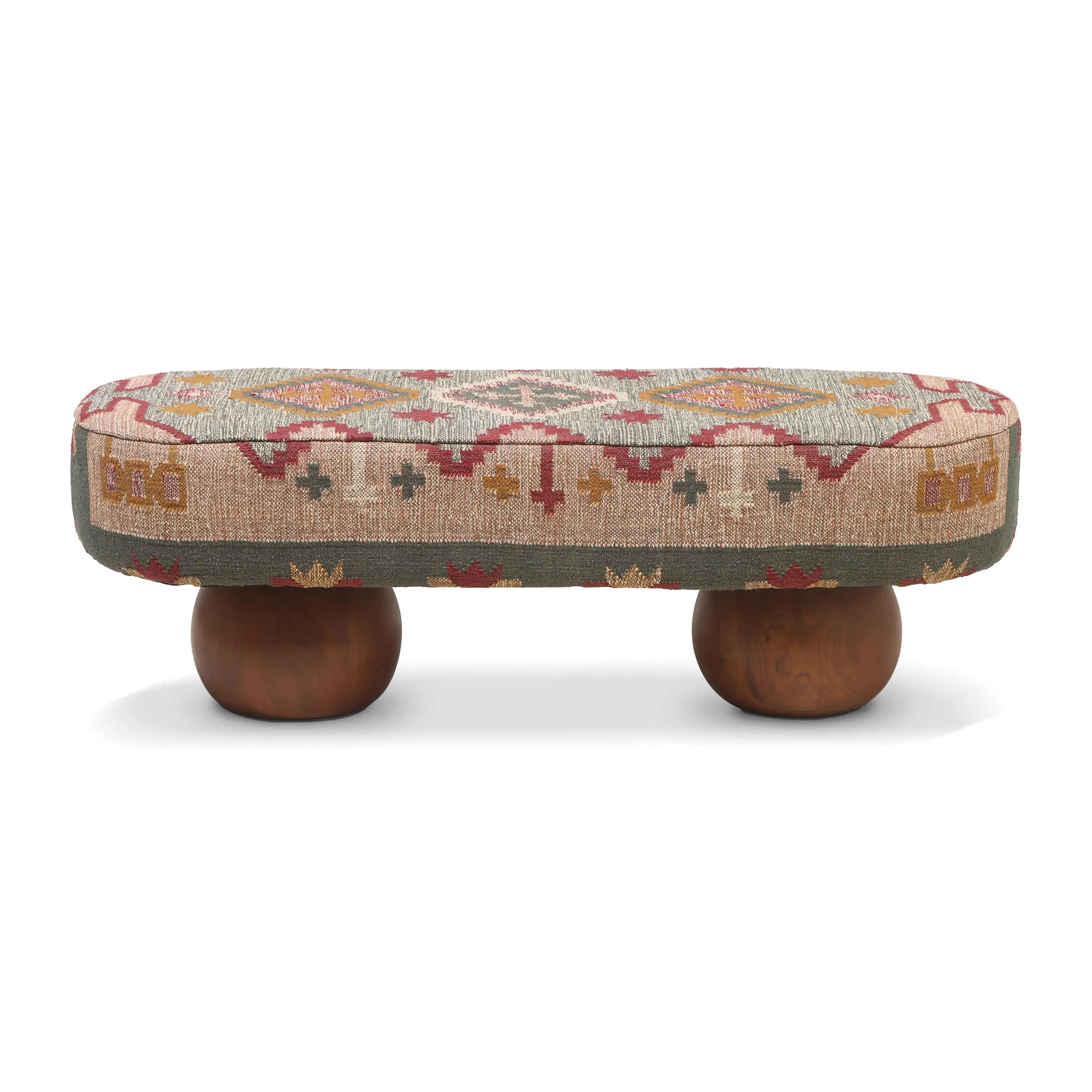 Rizi Textured Wool Upholstered Bench - Image 3