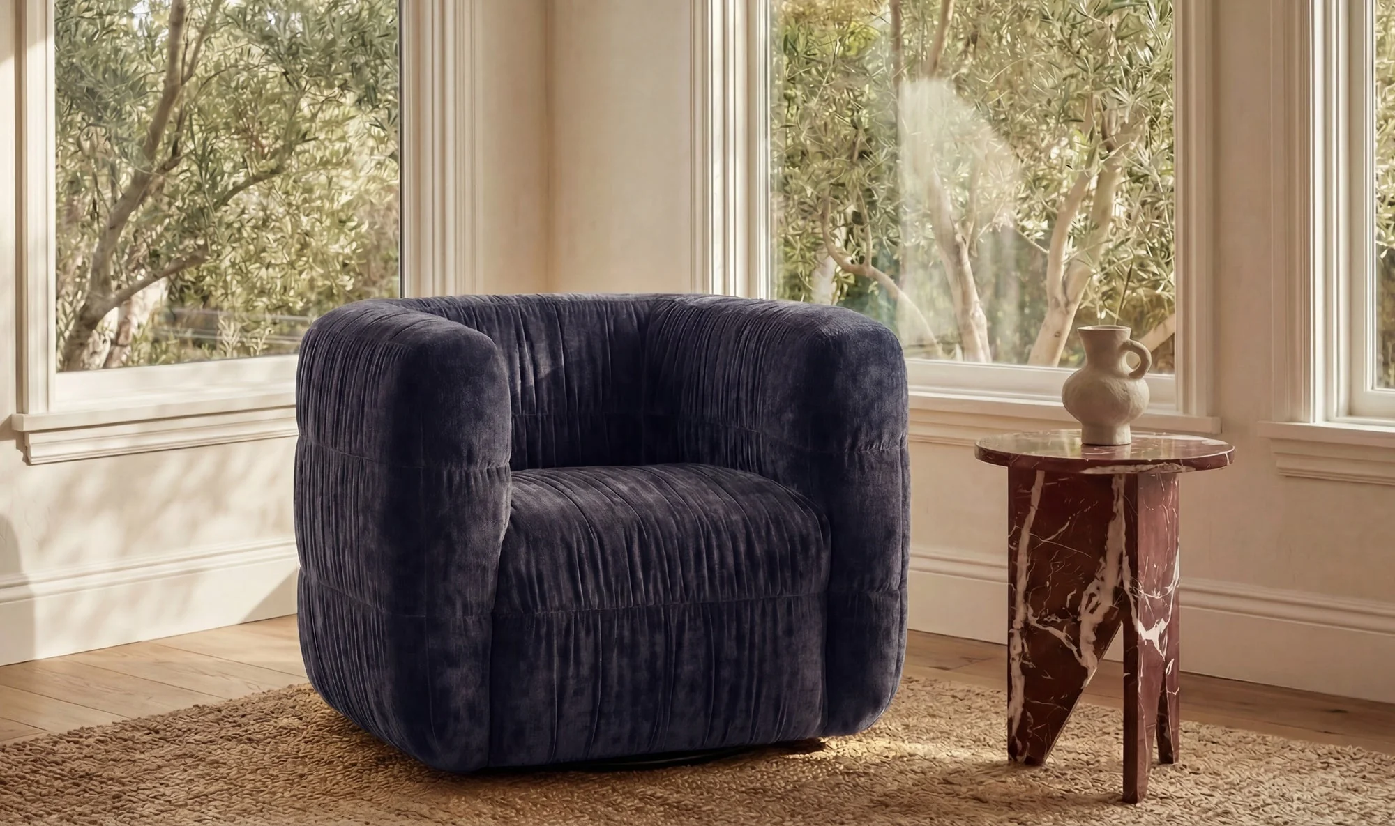 Robson Swivel Chair Navy - Image 5