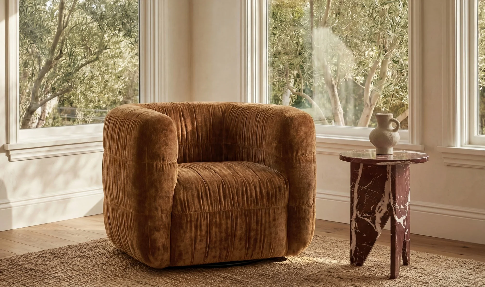 Robson Swivel Chair Toffee - Image 3