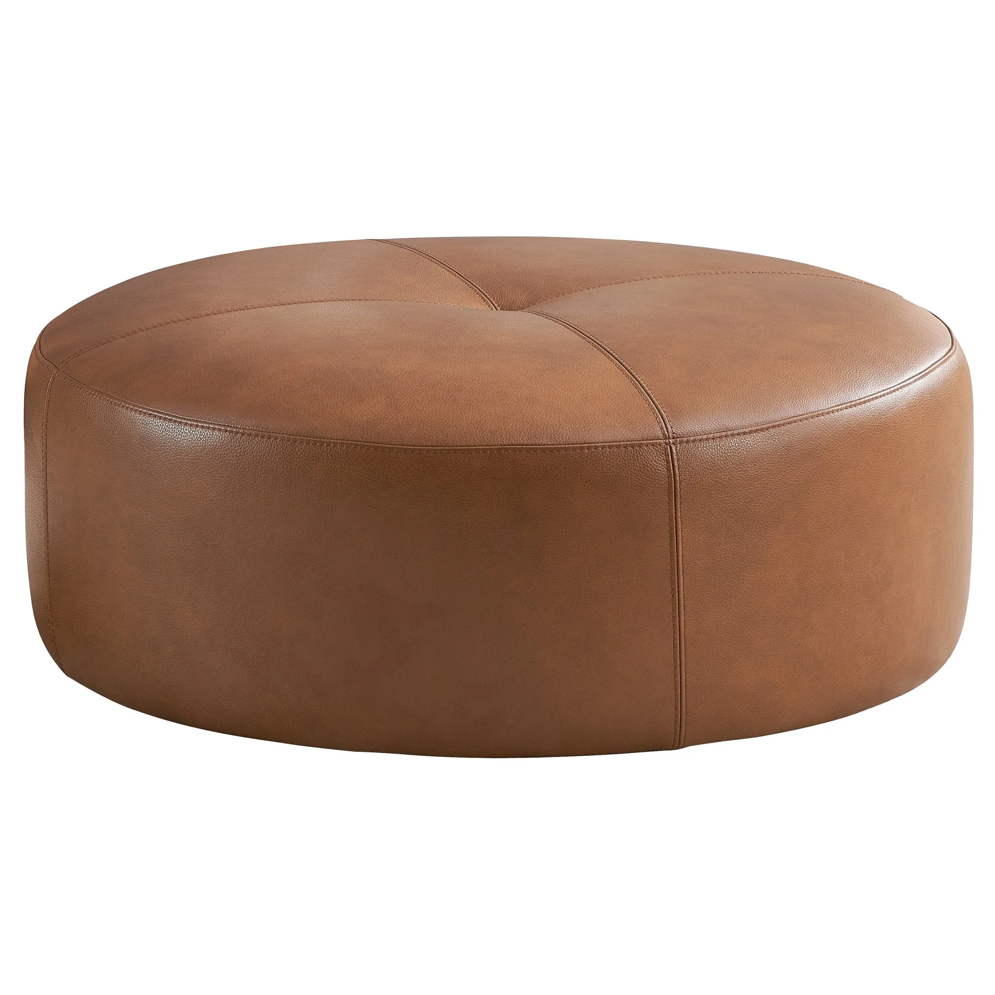 Rochelin Tan Leather Ottoman - Image 3