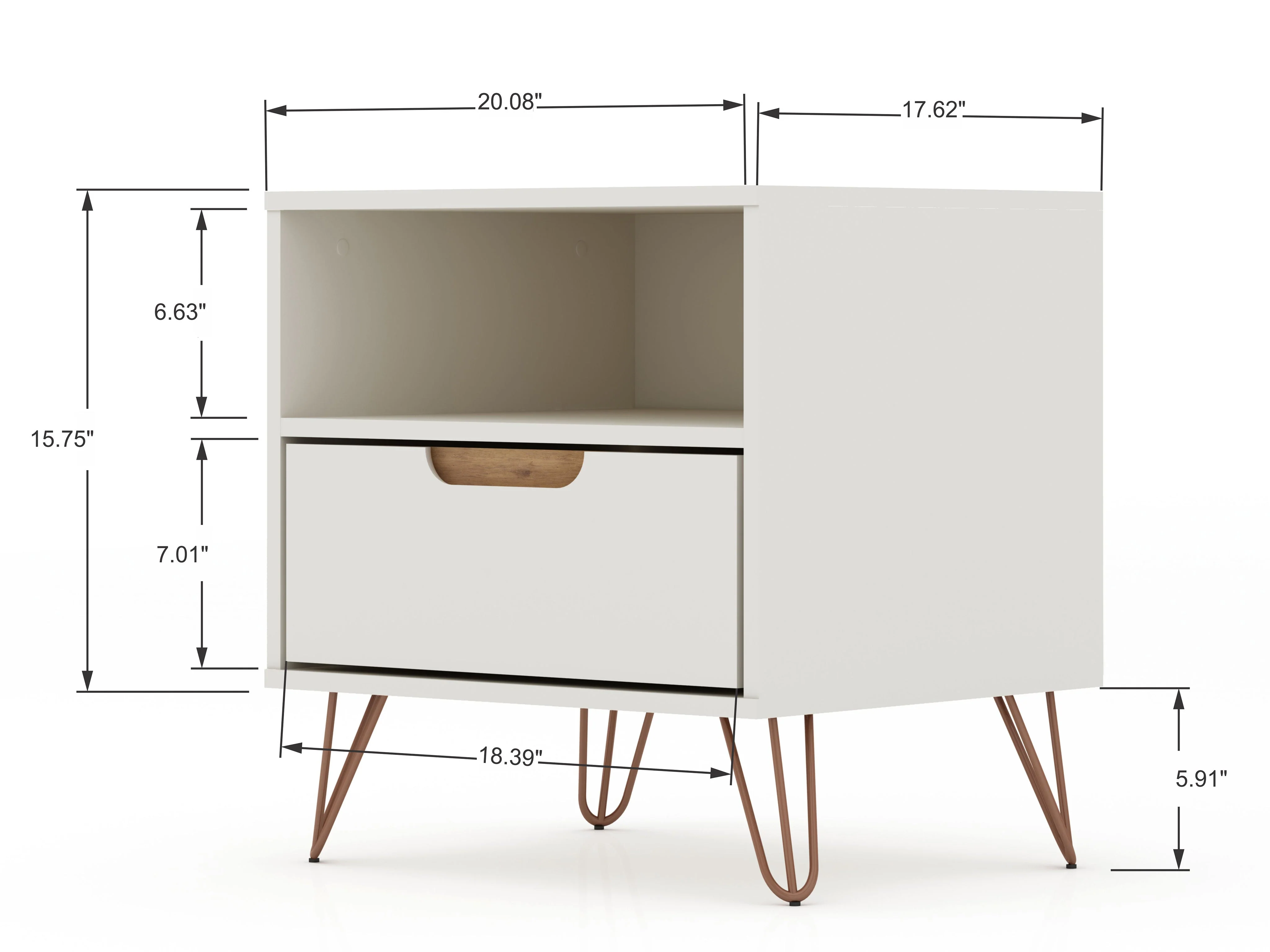 Rockefeller 1.0 Nightstand in Off White and Nature - Image 3