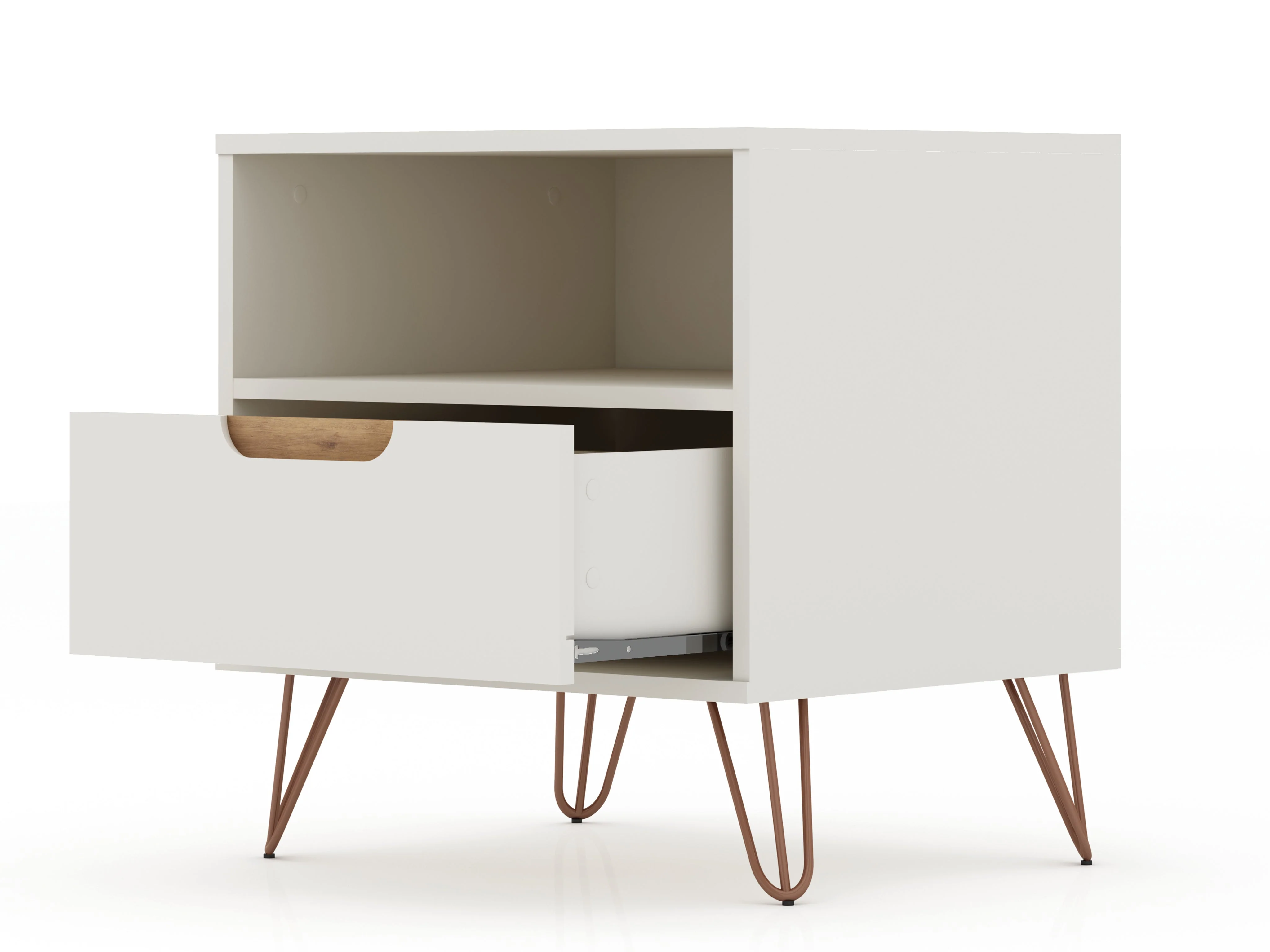 Rockefeller 1.0 Nightstand in Off White and Nature - Image 4
