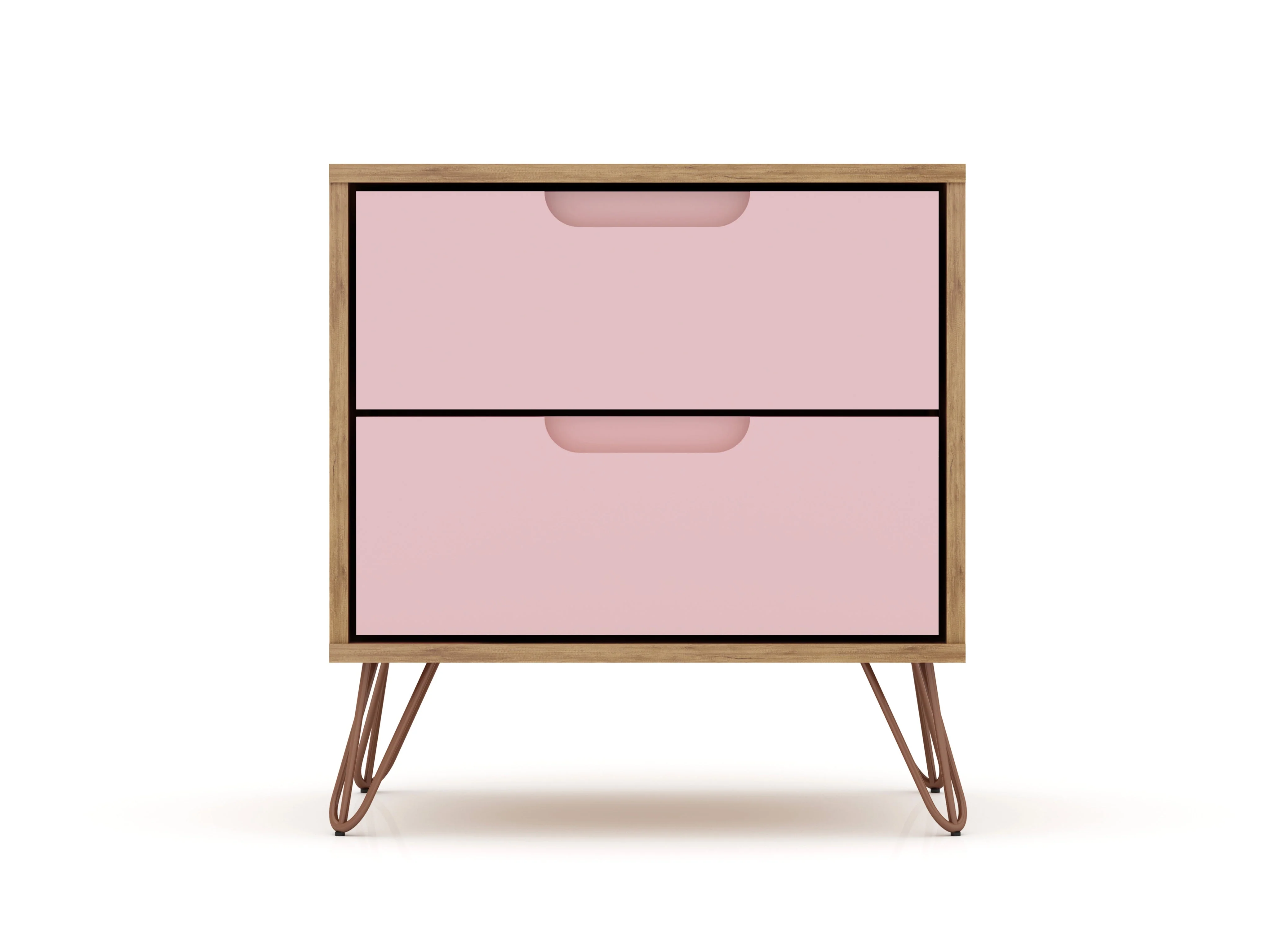 Rockefeller 2.0 Nightstand in Nature and Rose Pink