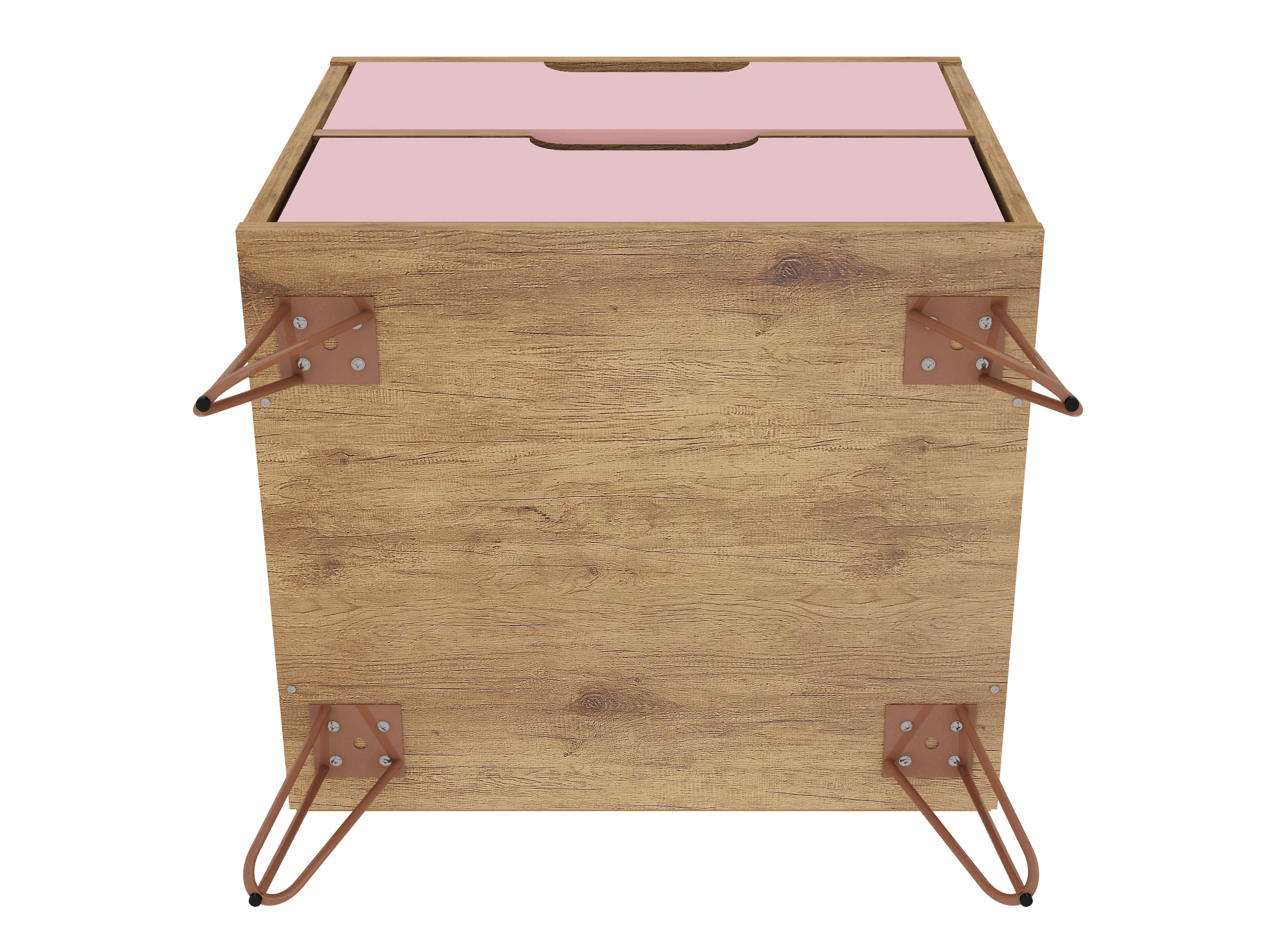 Rockefeller 2.0 Nightstand in Nature and Rose Pink - Image 7