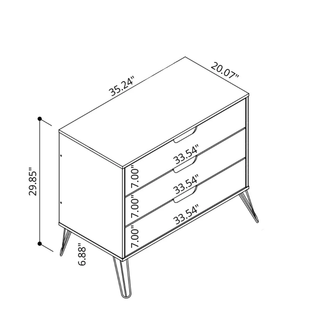 Rockefeller Dresser and Nightstand Set in Off White and Nature - Image 3