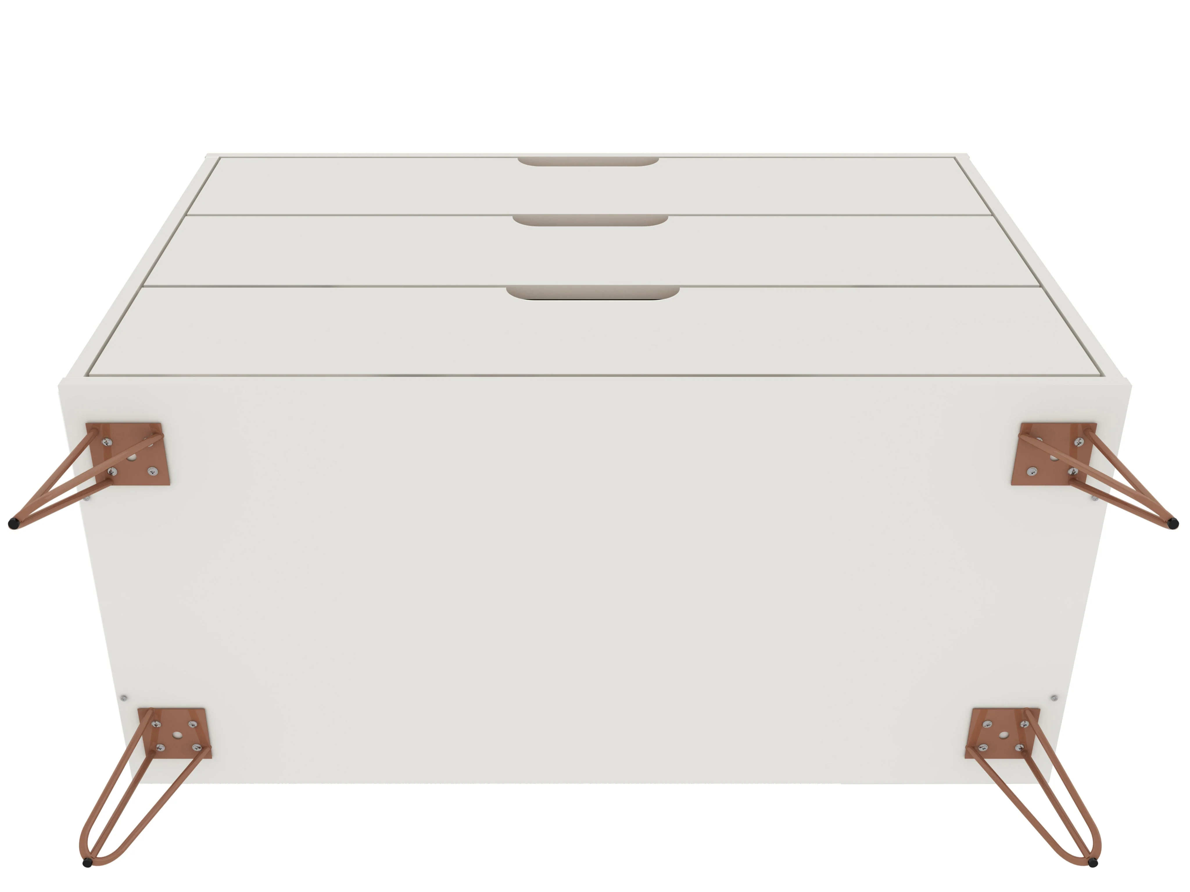 Rockefeller Dresser and Nightstand Set in Off White and Nature - Image 7