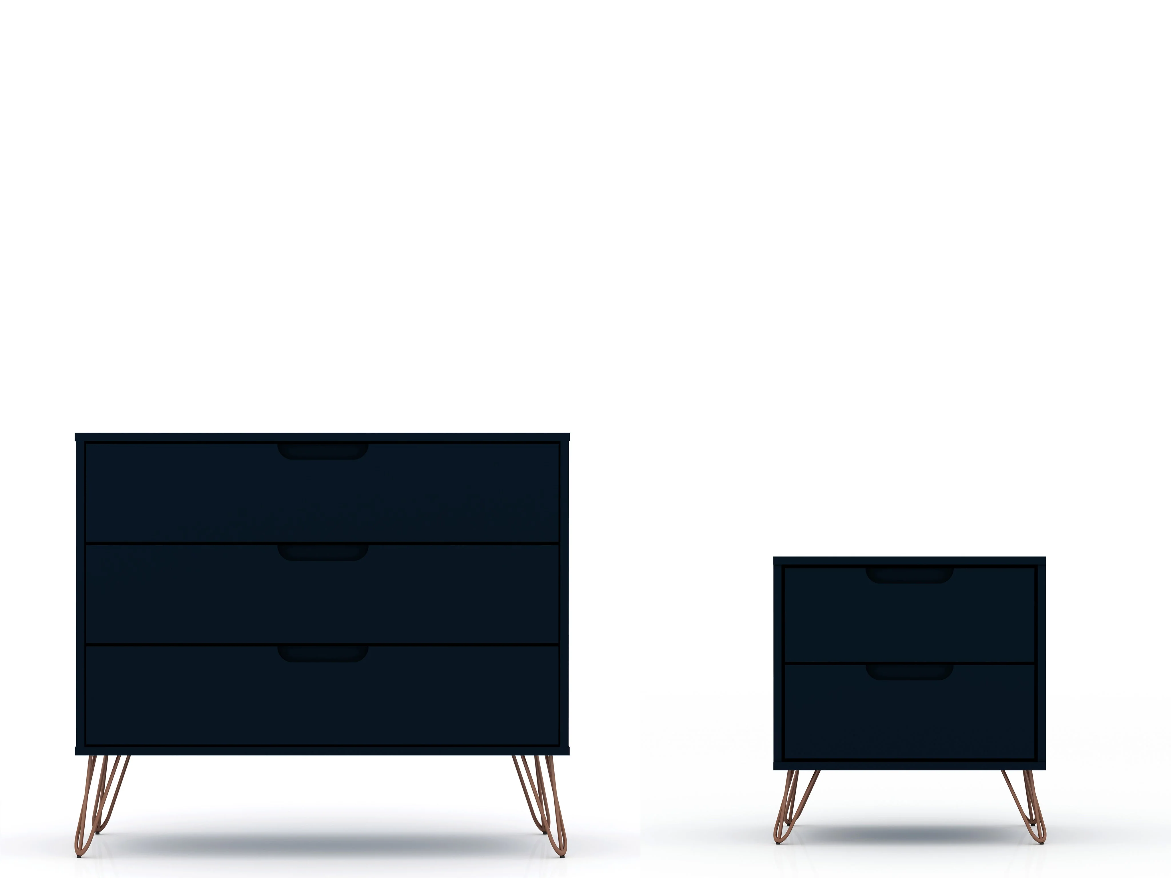 Rockefeller Dresser and Nightstand Set in Tatiana Midnight Blue