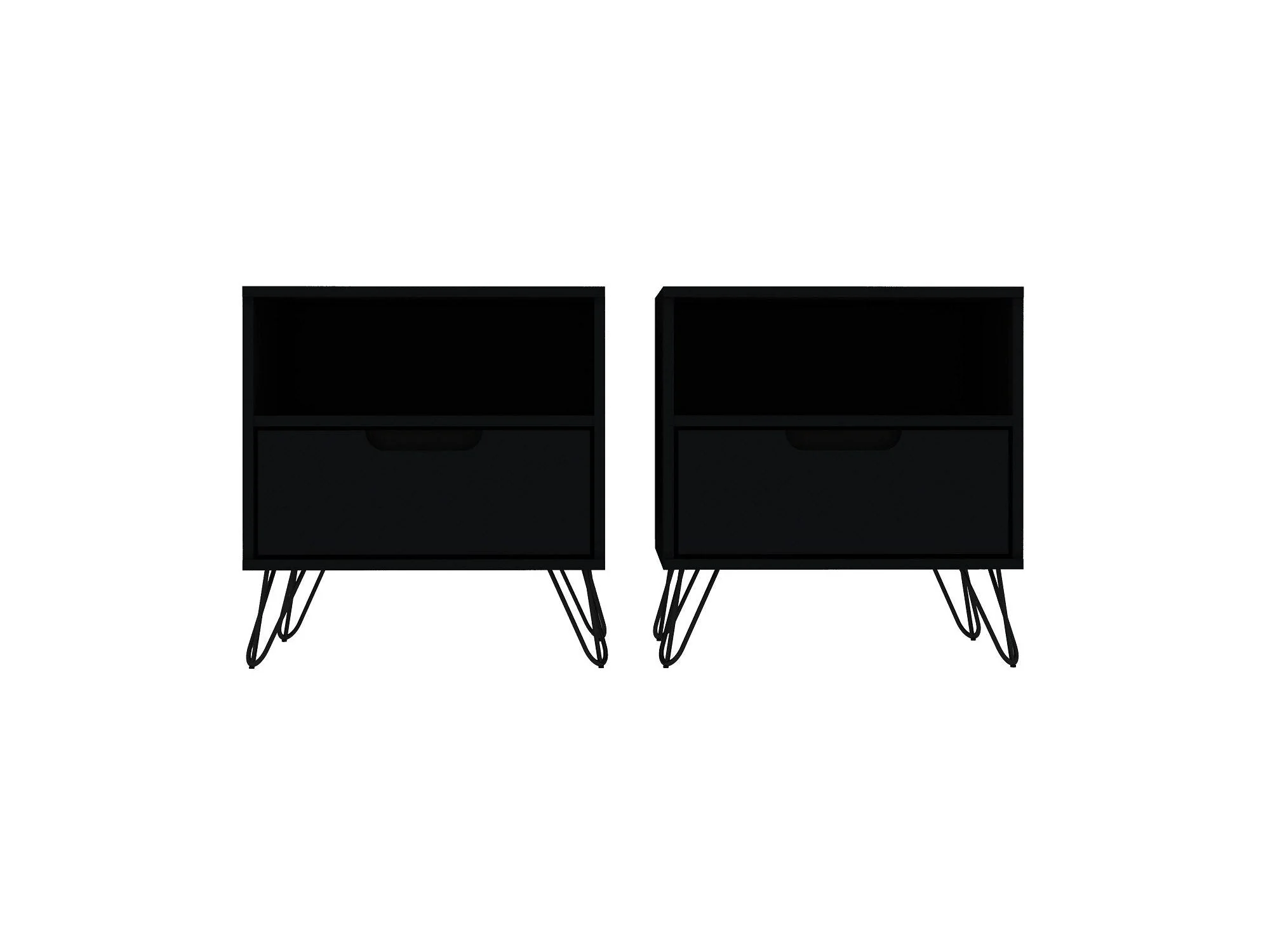 Rockefeller Nightstand 1.0 in Black (set of 2)