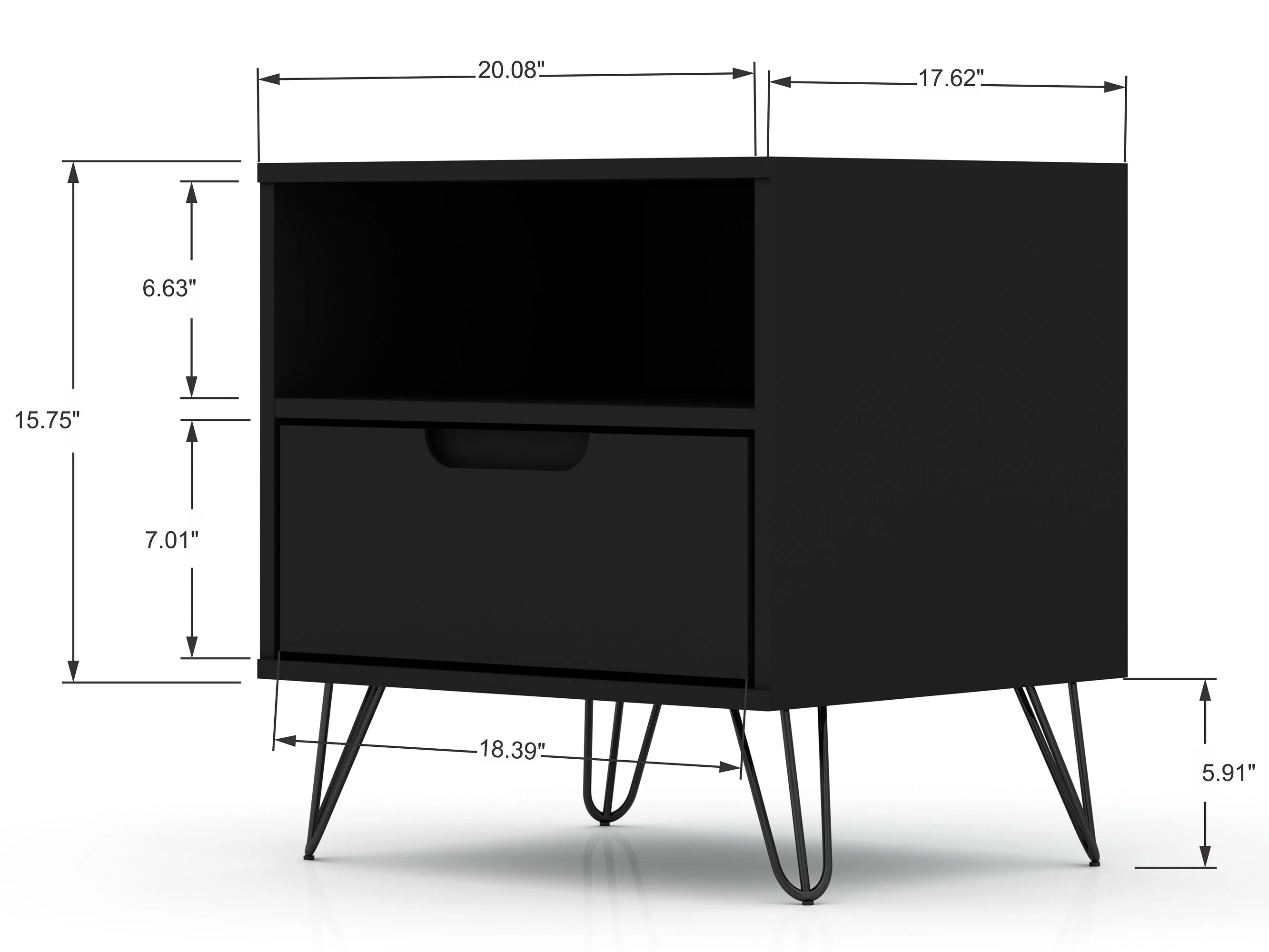 Rockefeller Nightstand 1.0 in Black (set of 2) - Image 3