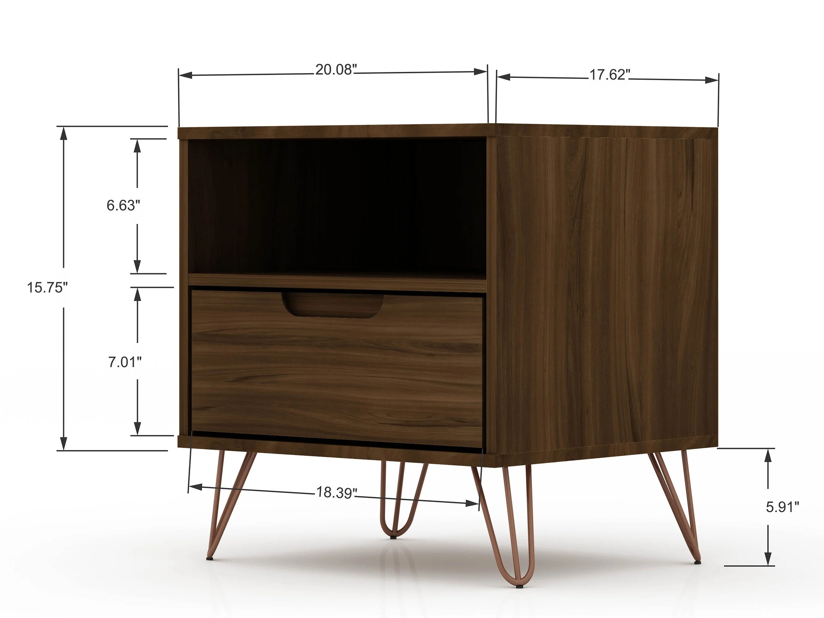 Rockefeller Nightstand 1.0 in Brown (set of 2) - Image 2