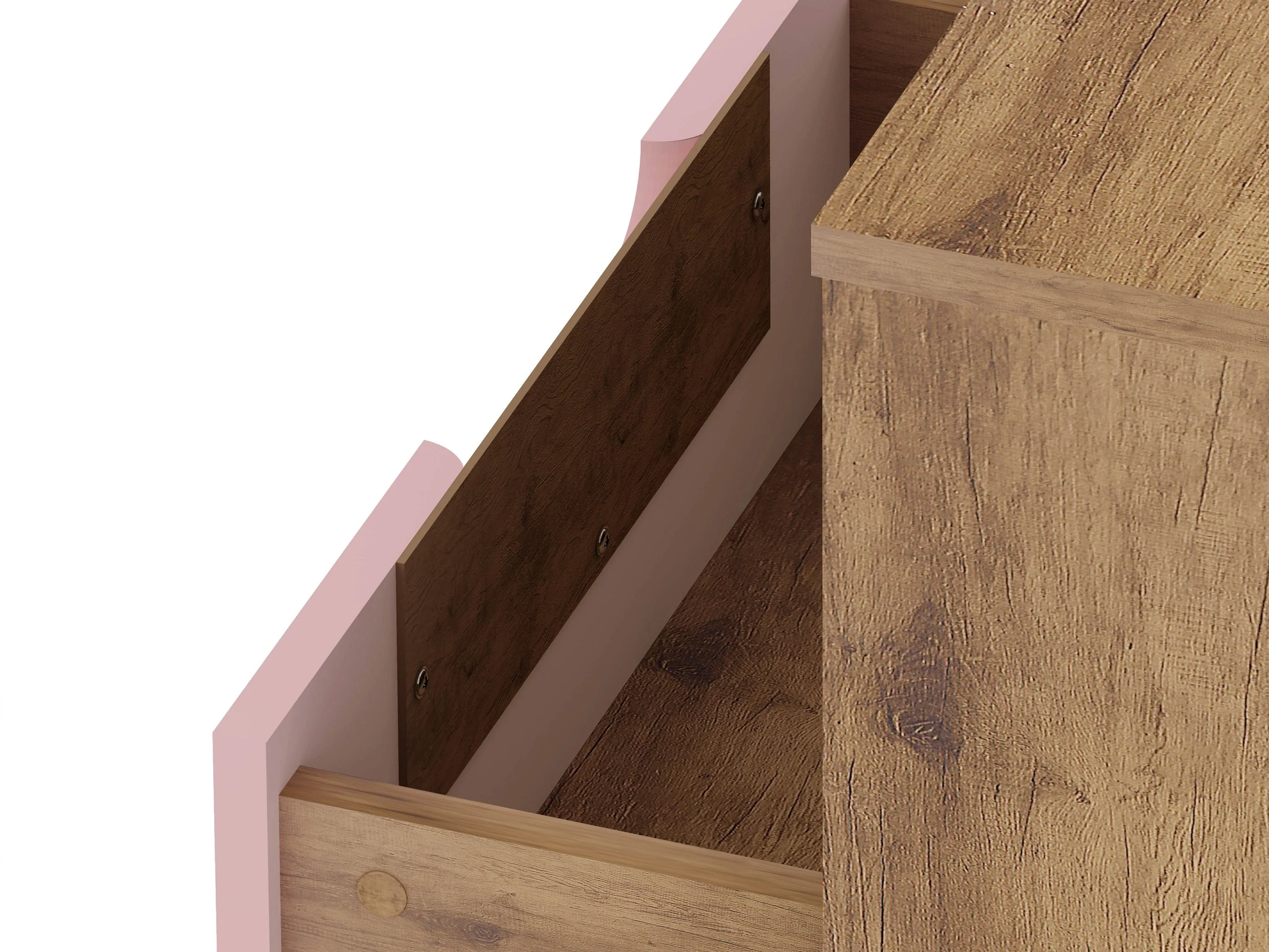 Rockefeller Nightstand 1.0 in Nature and Rose Pink (set of 2) - Image 8