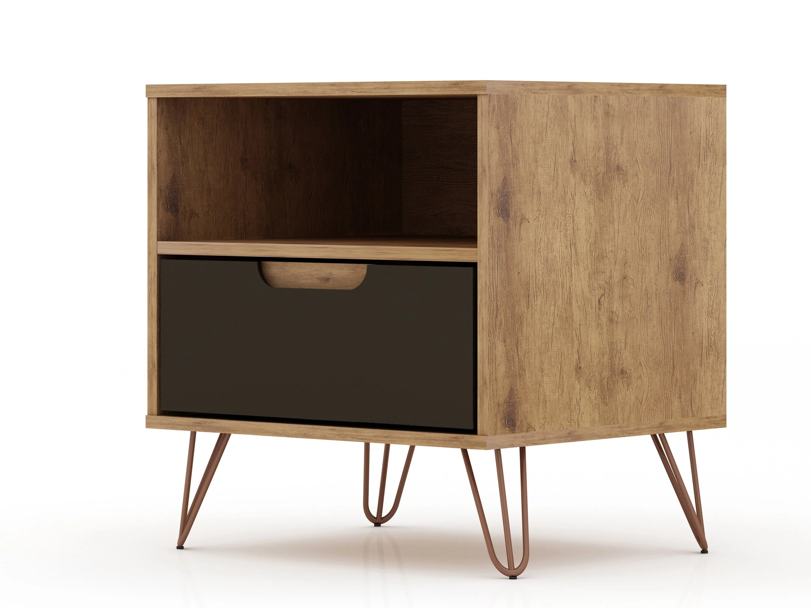 Rockefeller Nightstand 1.0 in Nature and Textured Grey (set of 2) - Image 9