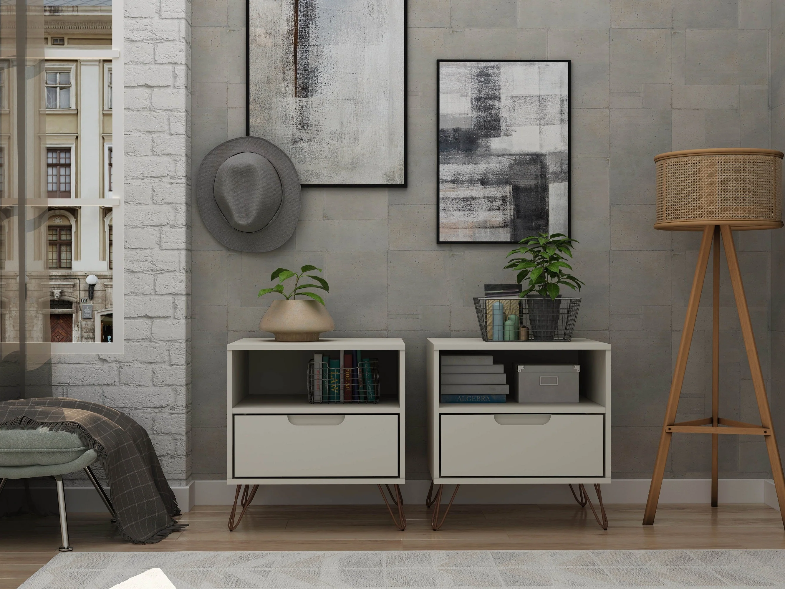 Rockefeller Nightstand 1.0 in Off White (set of 2) - Image 2