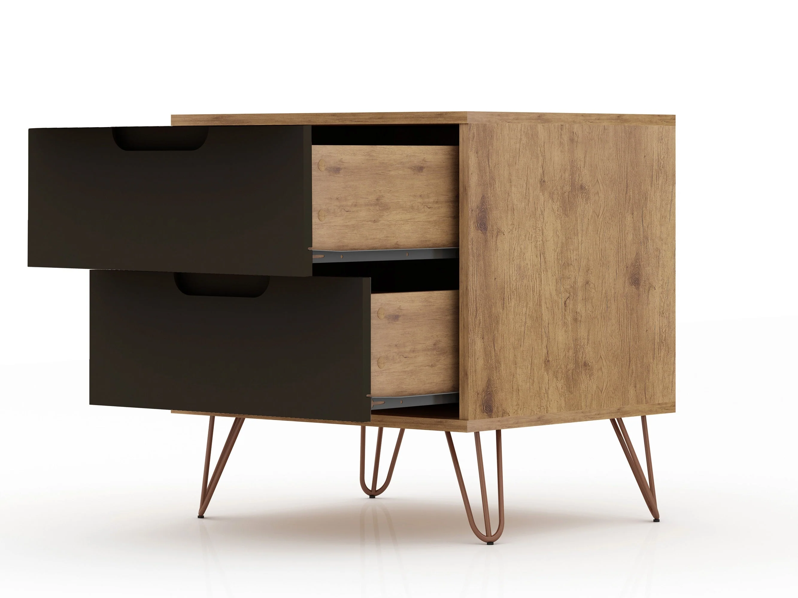 Rockefeller Nightstand 2.0 in Nature and Textured Grey (set of 2) - Image 8