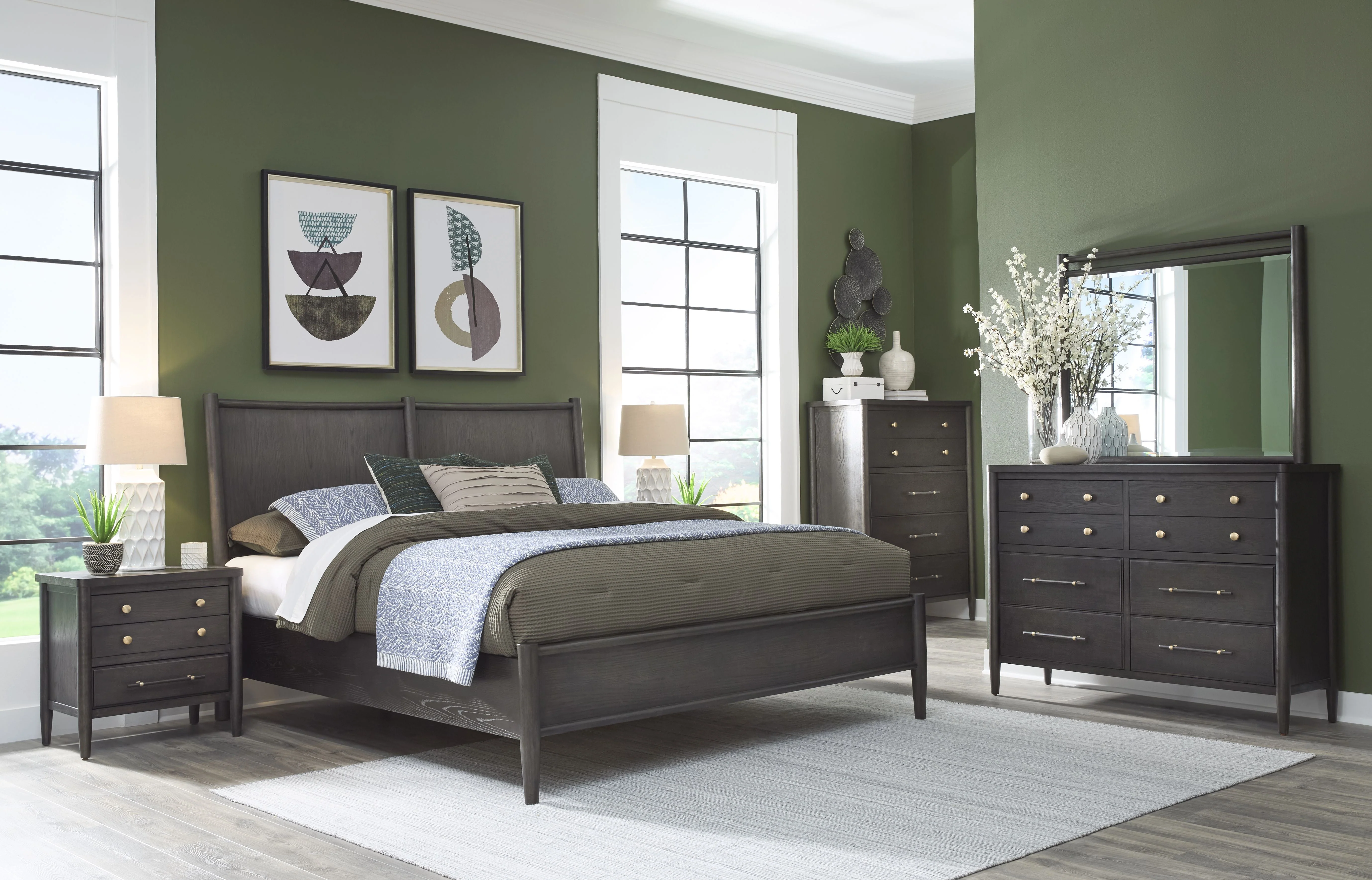 Rockport Oak Wood California King Platform Bed in Yin - Image 3