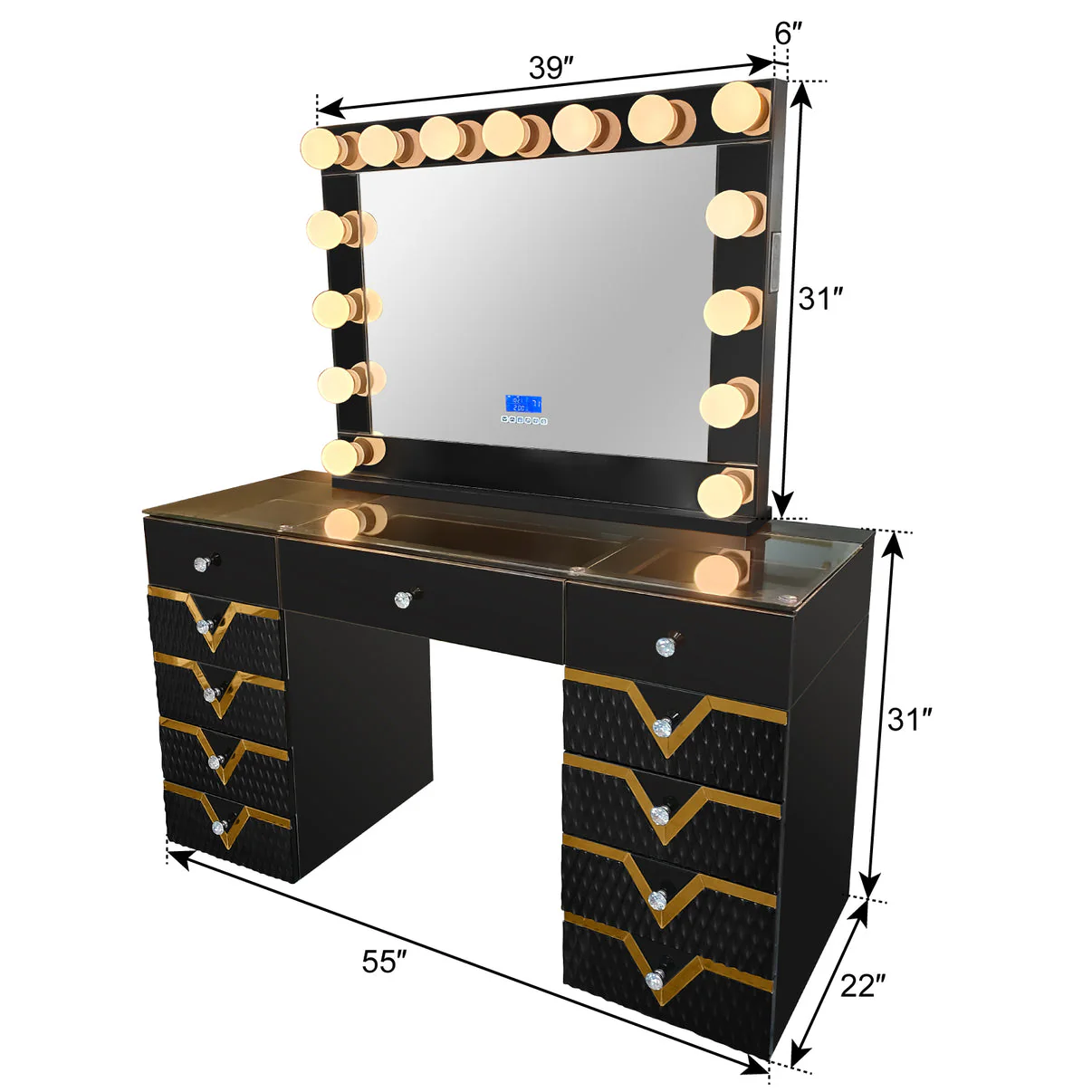 Rockstar Black Vanity Set - Image 5