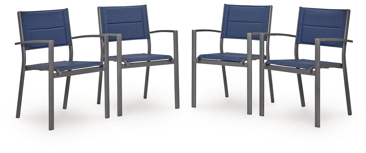Rocky Creek Blue/Gray Sling Arm Chair Set of 4 - Image 2