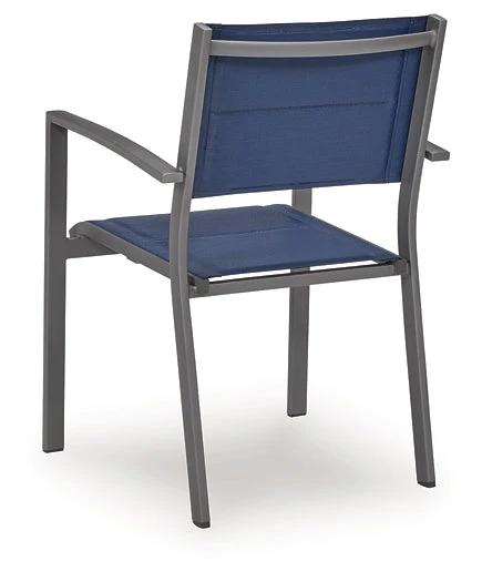 Rocky Creek Blue/Gray Sling Arm Chair Set of 4 - Image 4