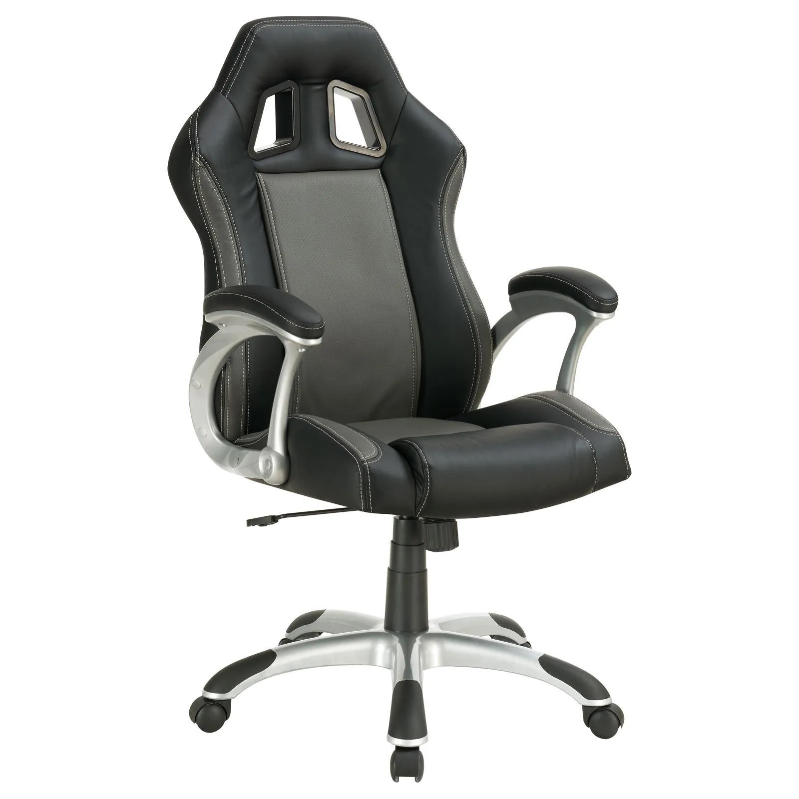 Roger Black/Gray Adjustable Height Office Chair - Image 2