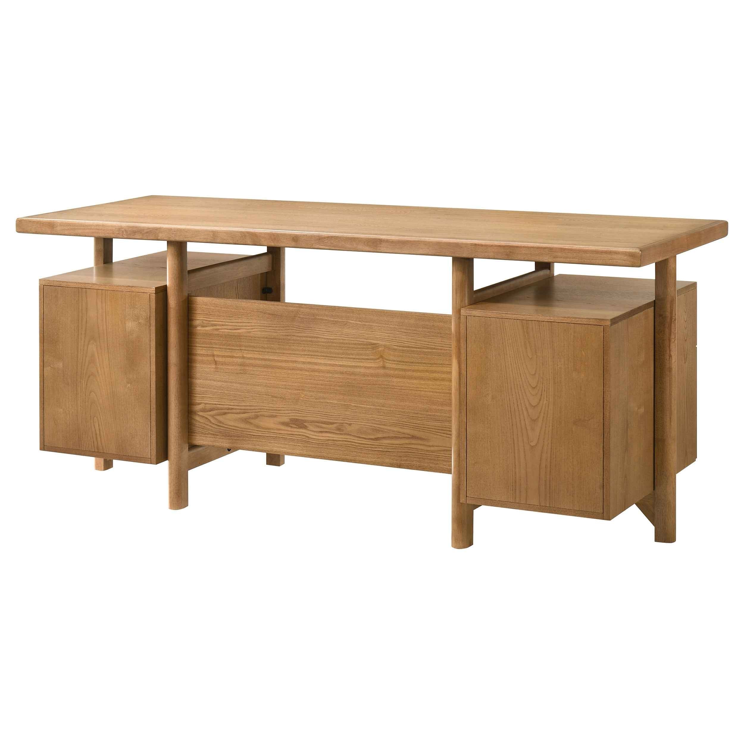 Roldan Light Ash 69-inch 4-drawer Computer Desk with File Drawer - Image 10