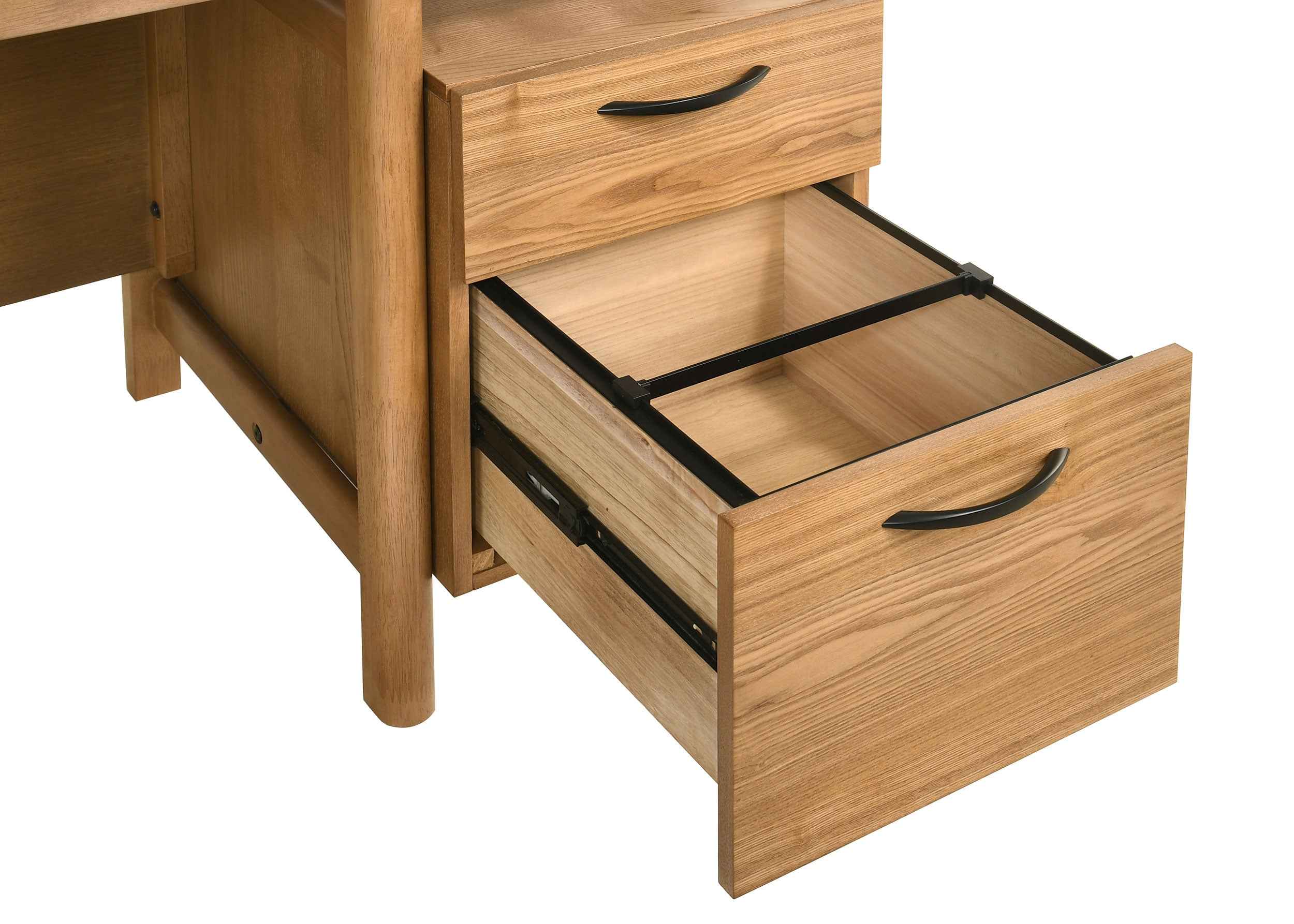Roldan Light Ash 69-inch 4-drawer Computer Desk with File Drawer - Image 13