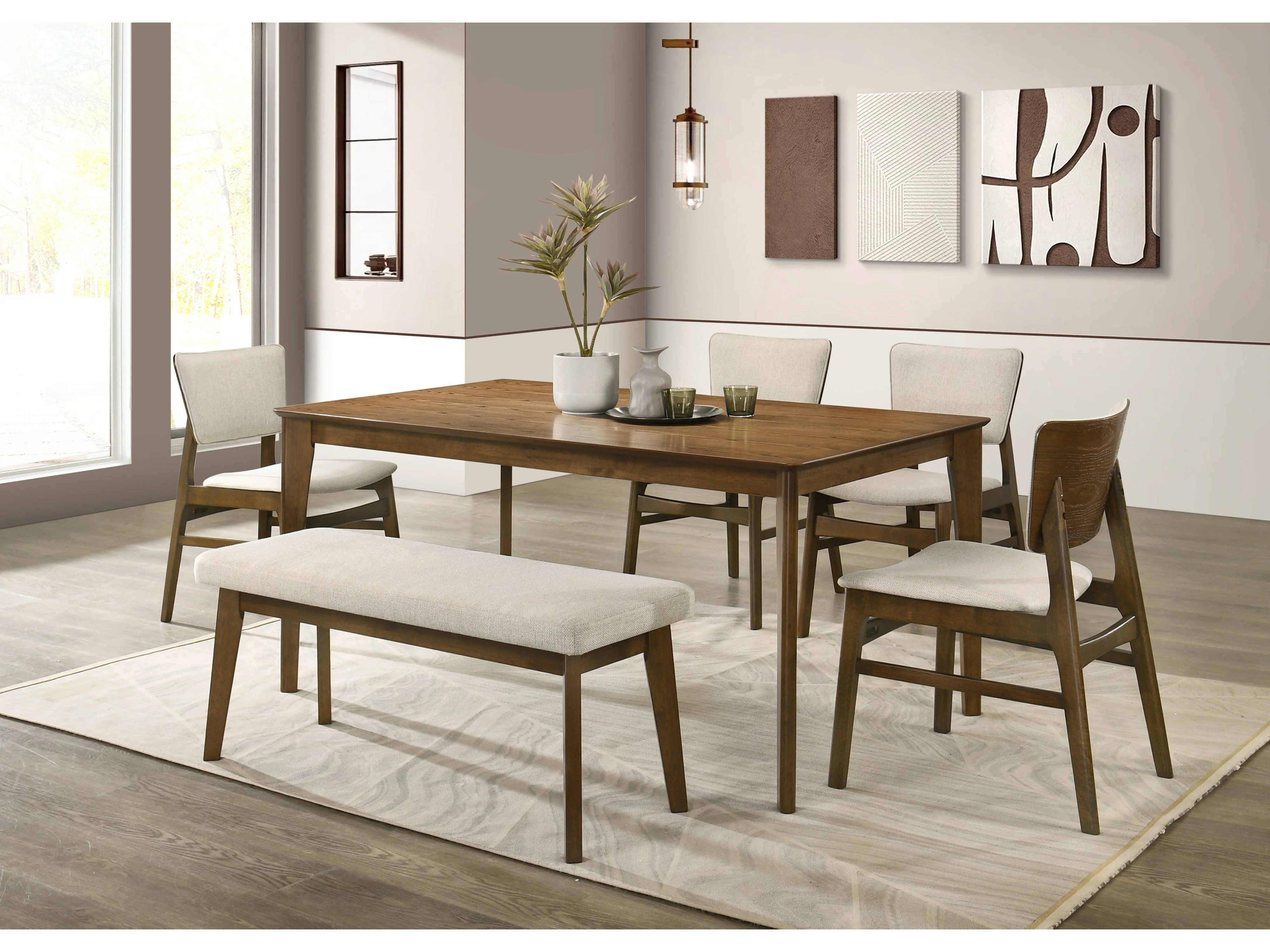 Rolstan Beige/Brown Dining Set