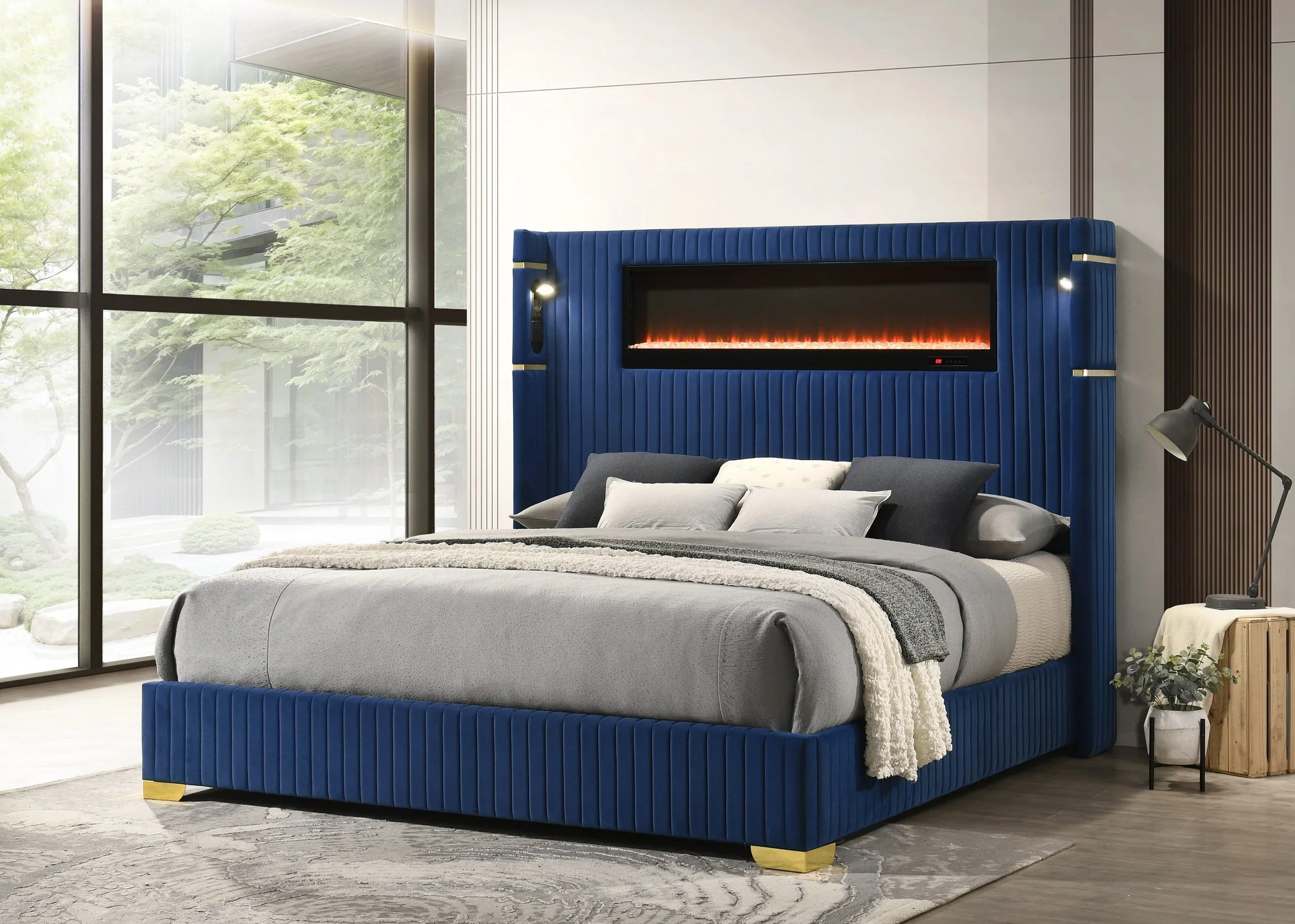 Romance Blue King Platform Bed - Image 2