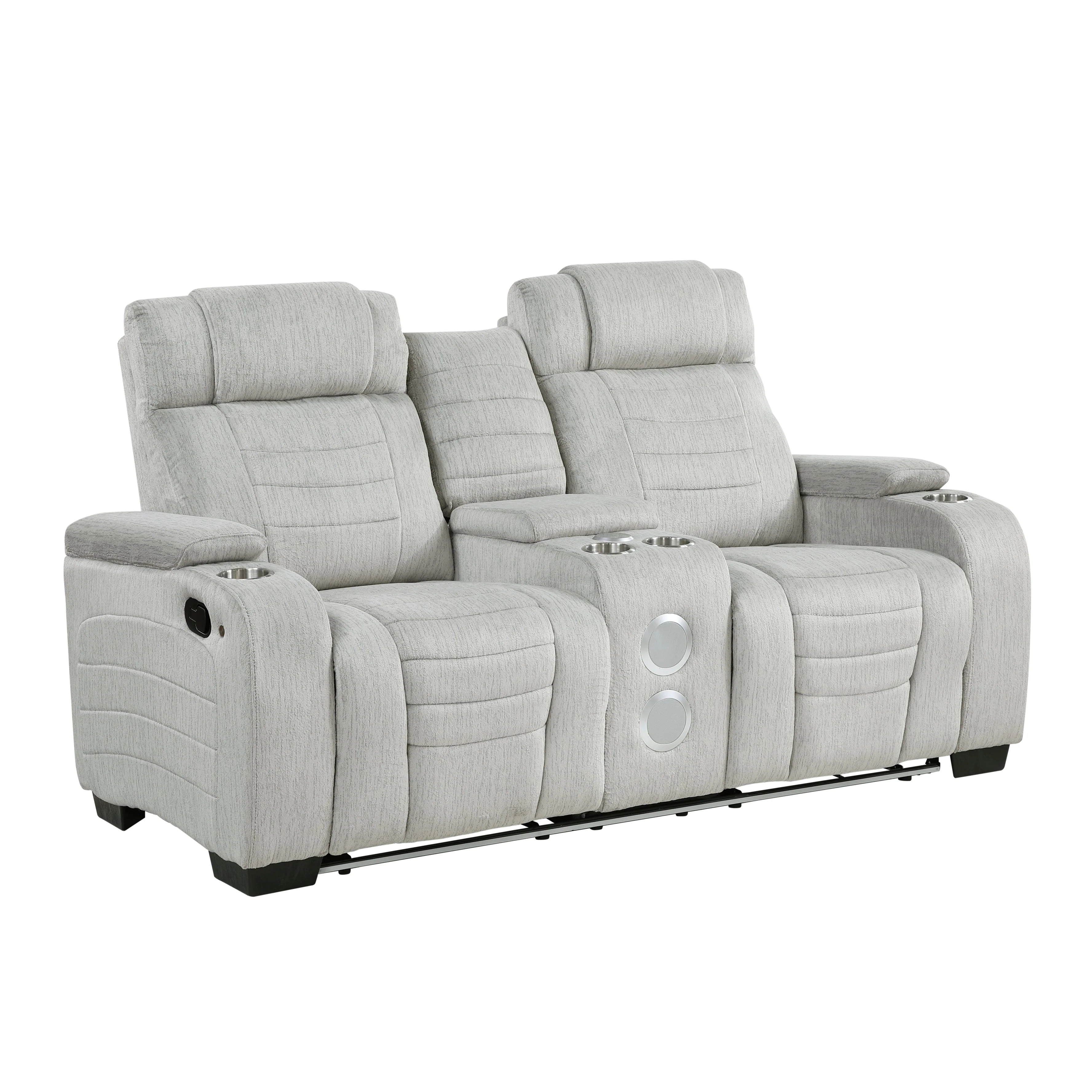 Ronan Light Gray Double Reclining Living Room Set - Image 11